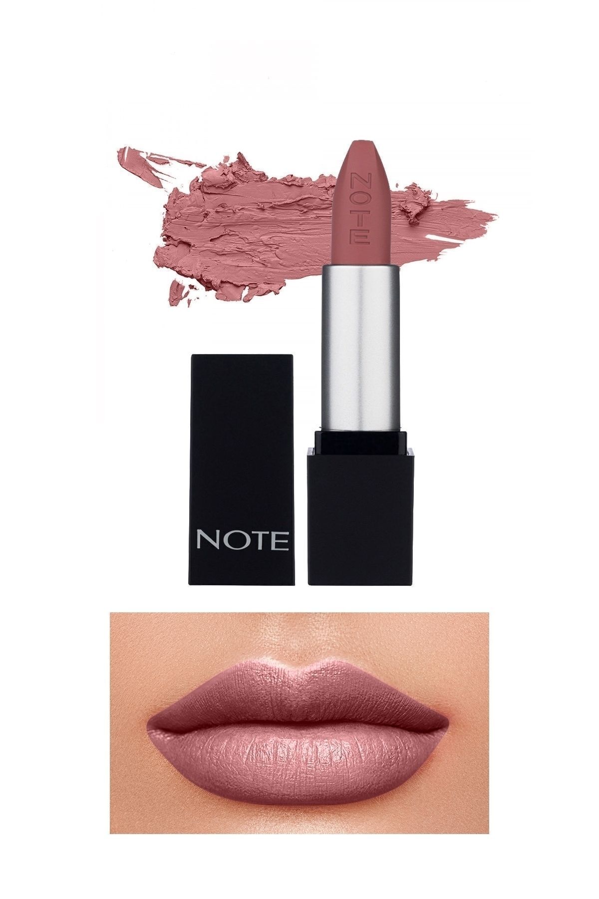 Note Cosmetics Mattever Lipstick Yarı Mat Saten Bitişli Ruj 08 Unconventional Rose - Koyu Nude