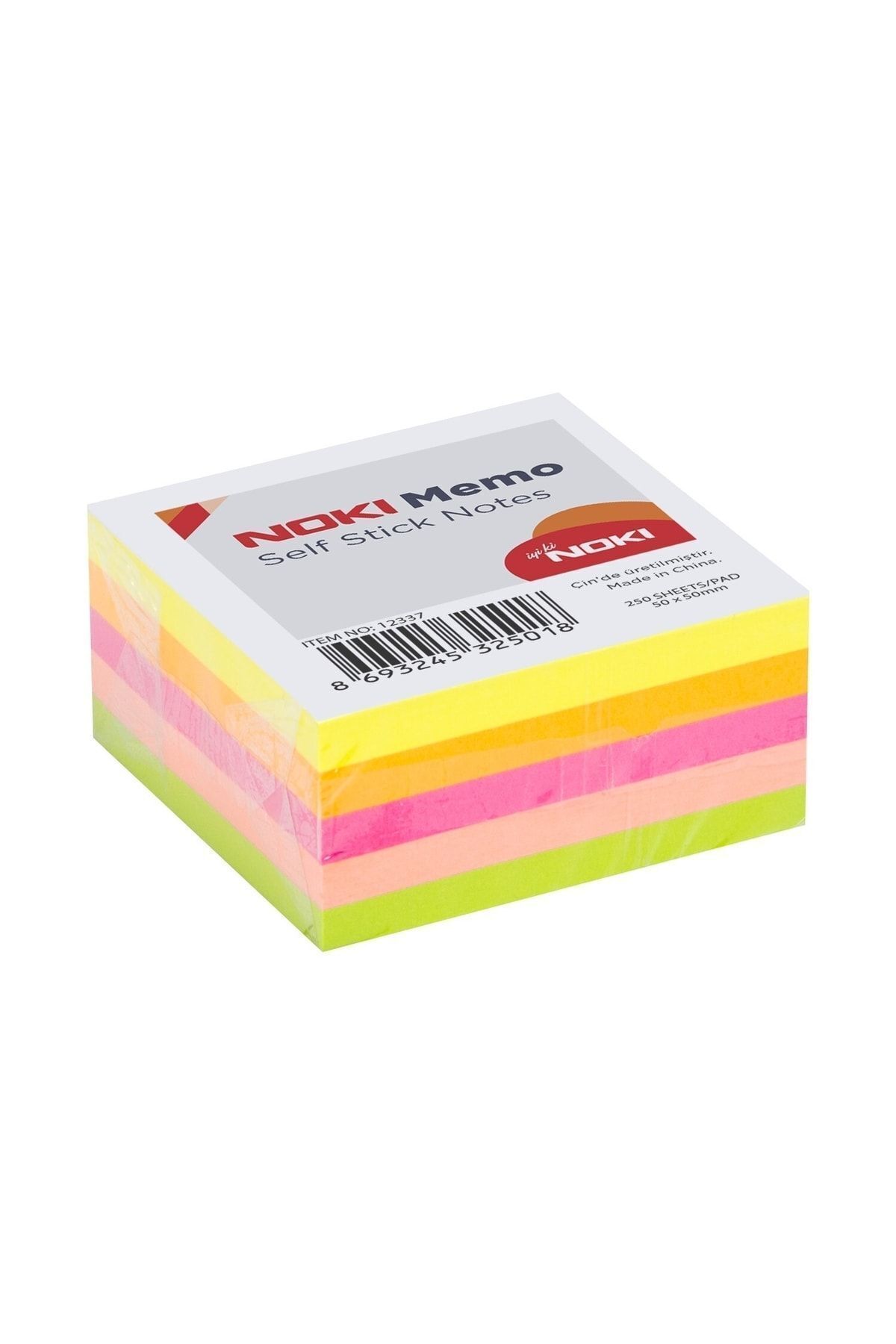 Noki Yapışkanlı Not Kağıdı 250 Yaprak Memo 50 X 50 mm Neon Küp