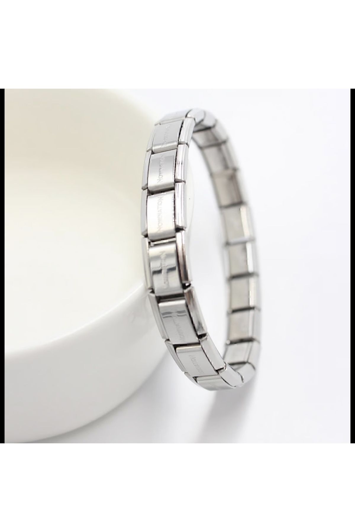 shesra 18 Cm Italian Charm Silver Detailed Nomination Model Stainless Steel Bracelet