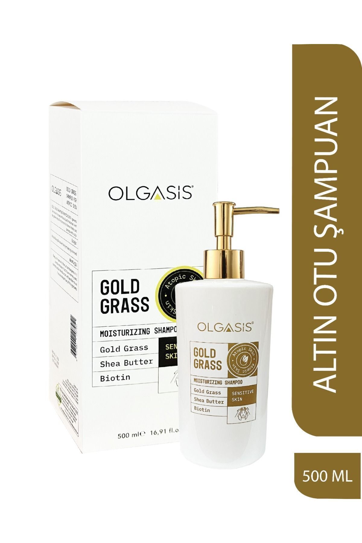 Olgasis Gold Grass Shampoo Kepek Sedef Günlük Bakım Şampuanı Biotin - Altın Otu - Shea Butter 500ml