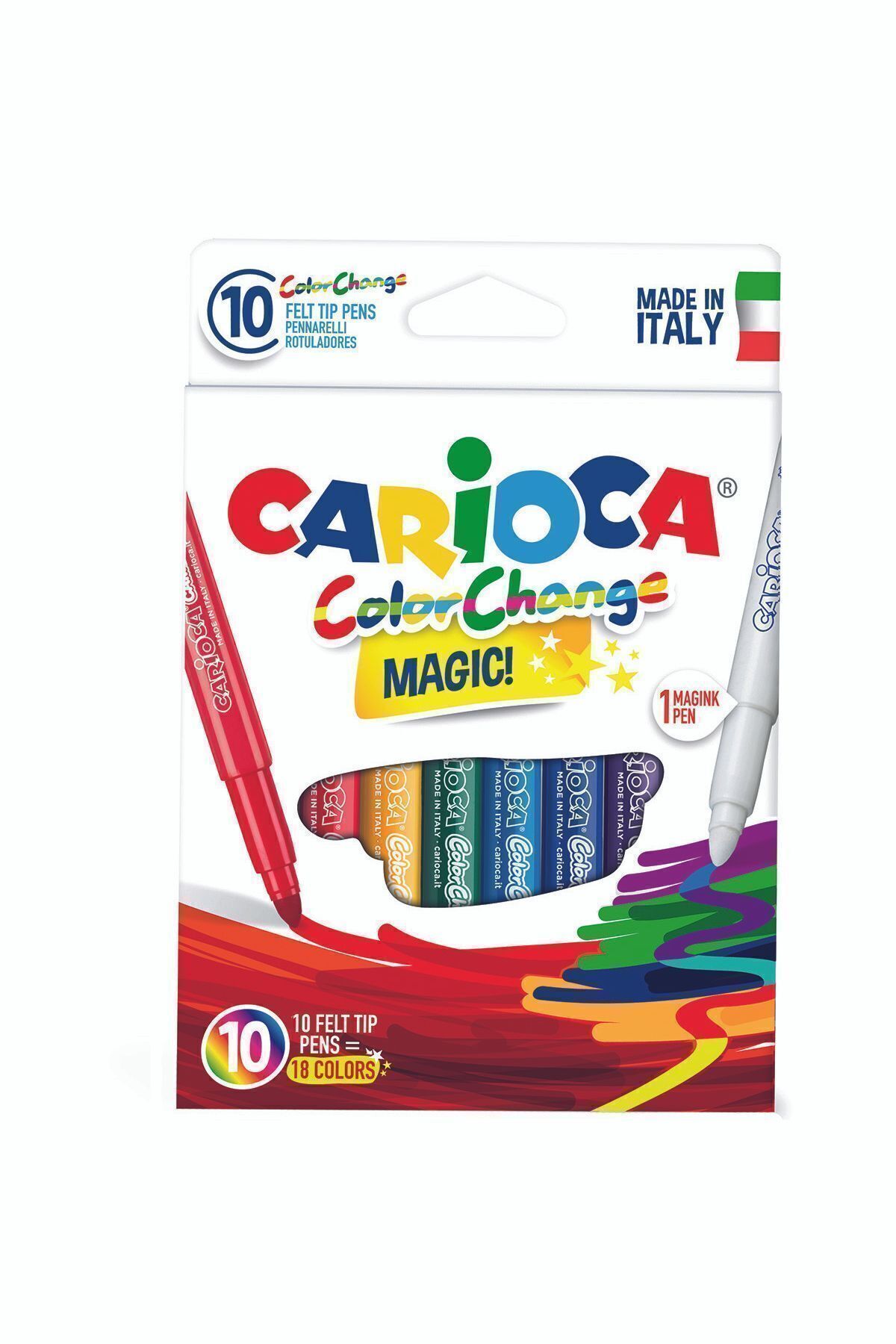 Carioca Renk Değiştiren Sihirli Keçeli Kalemler (9 RENK 1 RENK DEĞİŞTİRİCİ BEYAZ KALEM)