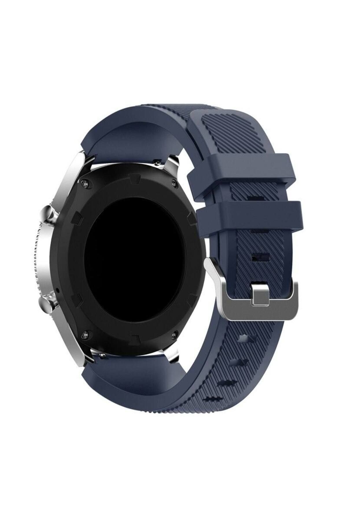 CONOCER Huawei Watch Gt3 Pro Titanyum 46mm Uyumlu Çizgi Desenli Silikon Kordon Kayış (22mm)