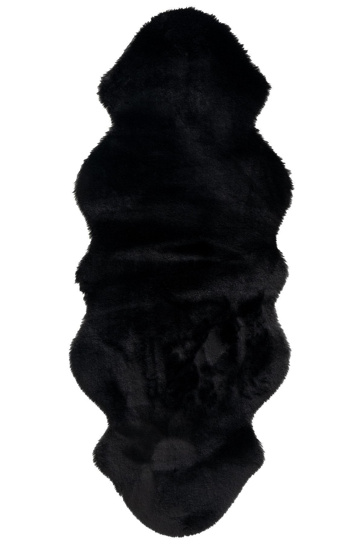 Cool Halı Eko Mollis New Ikili Siyah Uzun Tüylü Yumuşak Yıkanabilir peluş Suni Post Halı