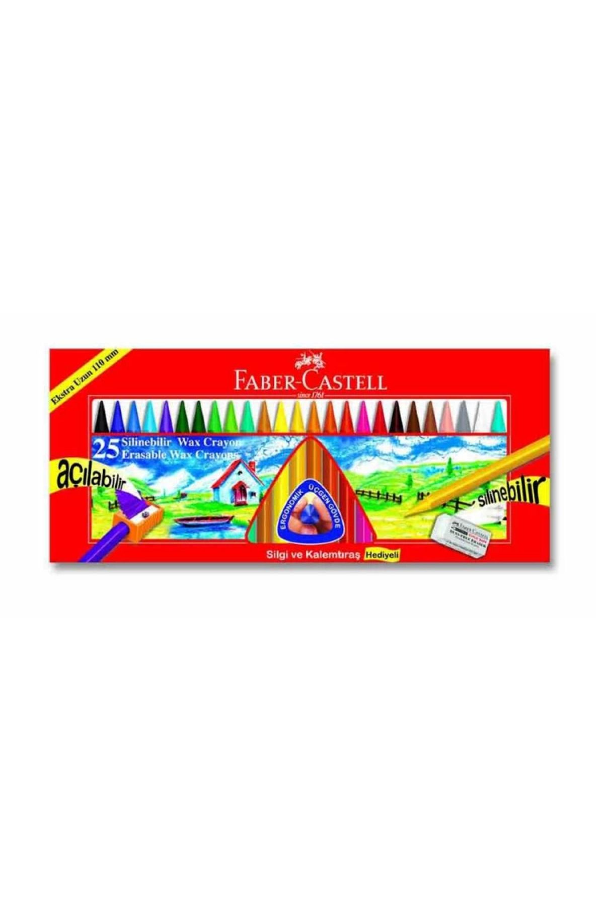 Faber Castell Silinebilir Wax Crayon Pastel Boya 25'li