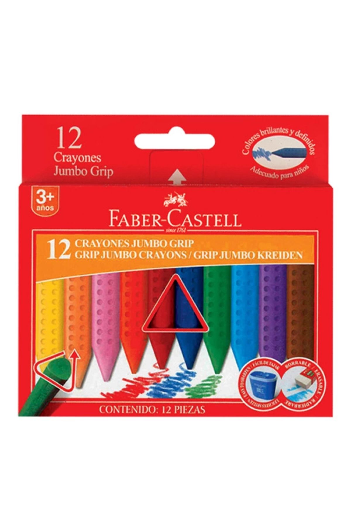 Faber Castell 122540 Grıp Jumbo Wax Crayon Pastel Boya 12 Renk