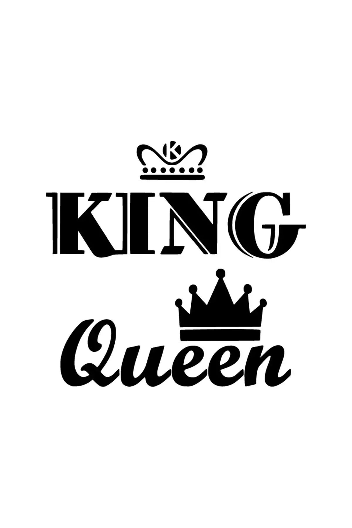 Genel Markalar King Queen Seti Sticker Duvar Dekor Sticker 40 x 40 cm