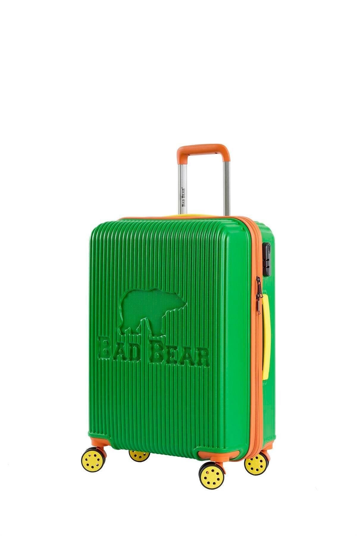 Bad Bear Logo Yeşil Orta Boy Tekerlekli Abs Valiz 64 Lt.