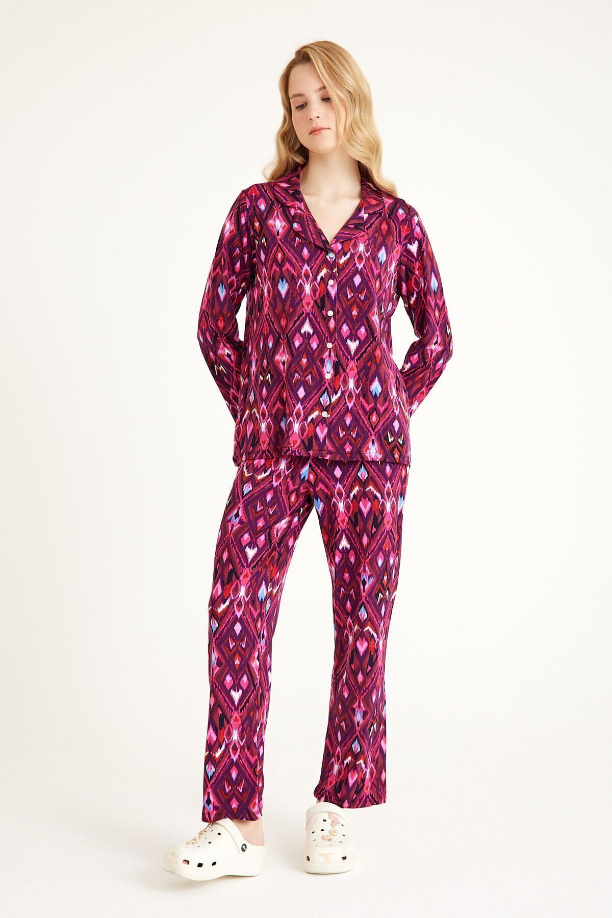 Genel Markalar Likralı Kadın Pijama Takımı