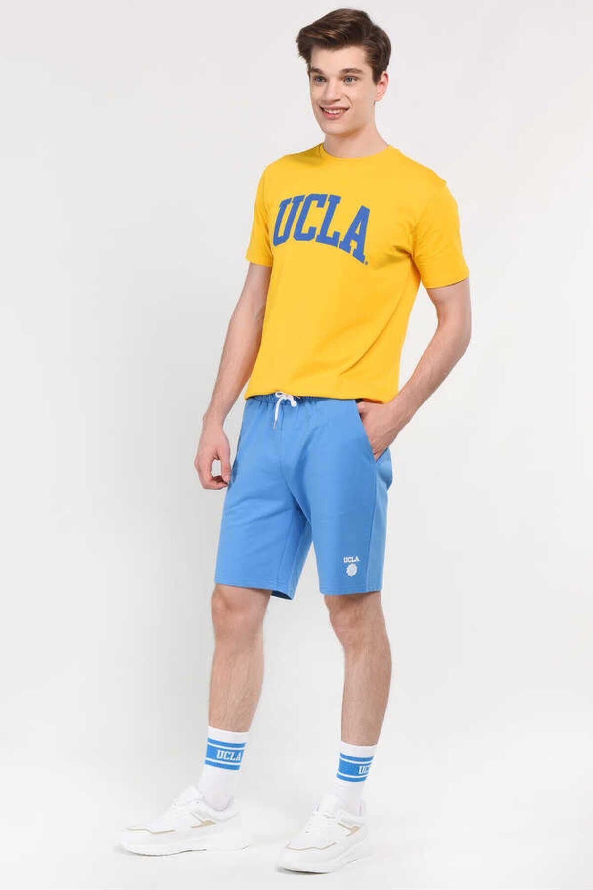 Ucla Fowler Mavi Baskılı Baskılı Erkek Örme Şort