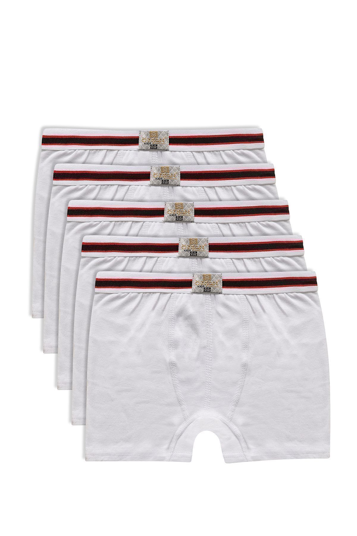 ÖZKAN underwear Özkan 0711 5'li Paket Erkek Çocuk %100 Pamuklu Esnek Yumuşak Boxer Şort