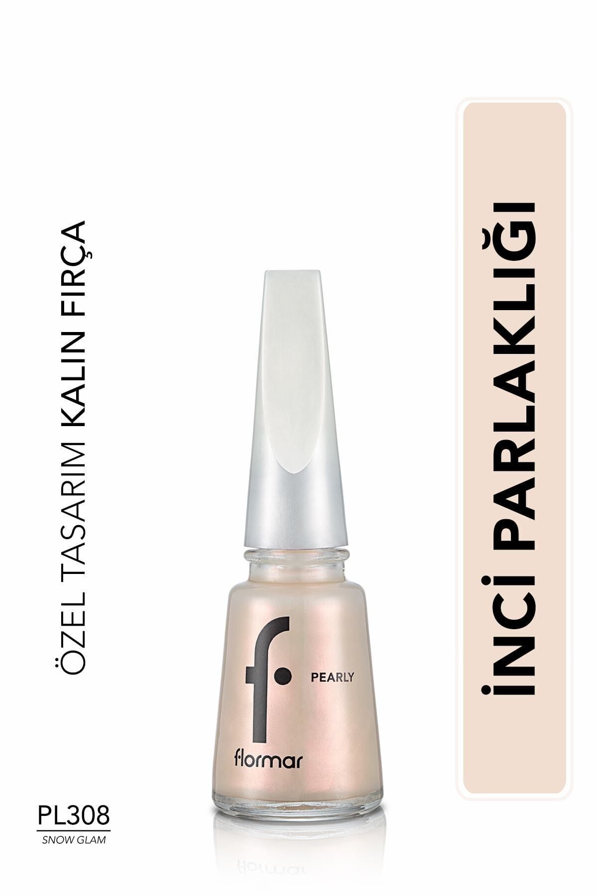 Flormar Sedefli Parlak Oje (BEYAZ) - Pearly Nail Enamel - Pl308 Snow Glam - 8682536035446