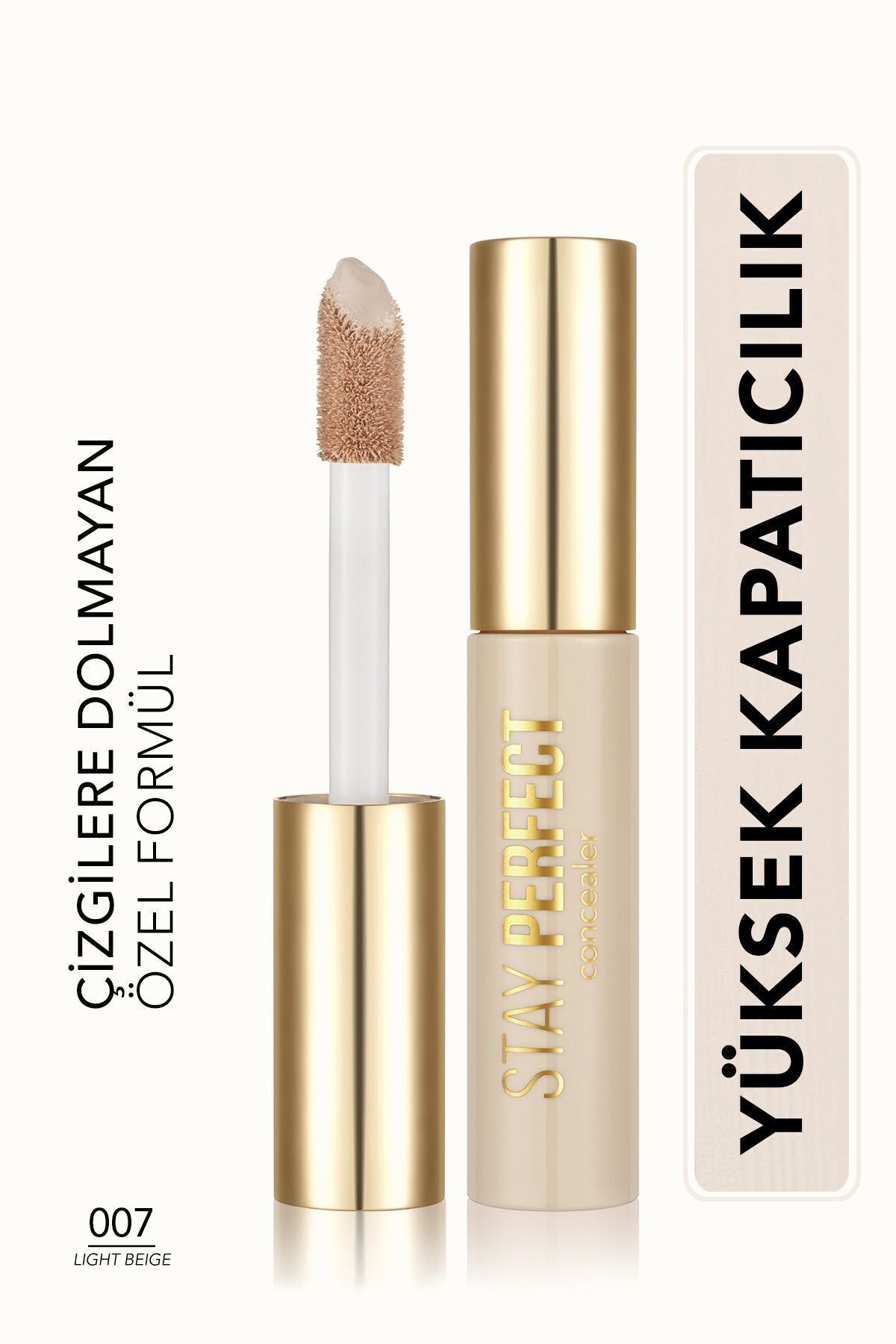 Flormar Doğal Bitişli Kapatıcı (SOĞUK ALT TON) - Stay Perfect Concealer - 007 Light Beige - 8682536085564