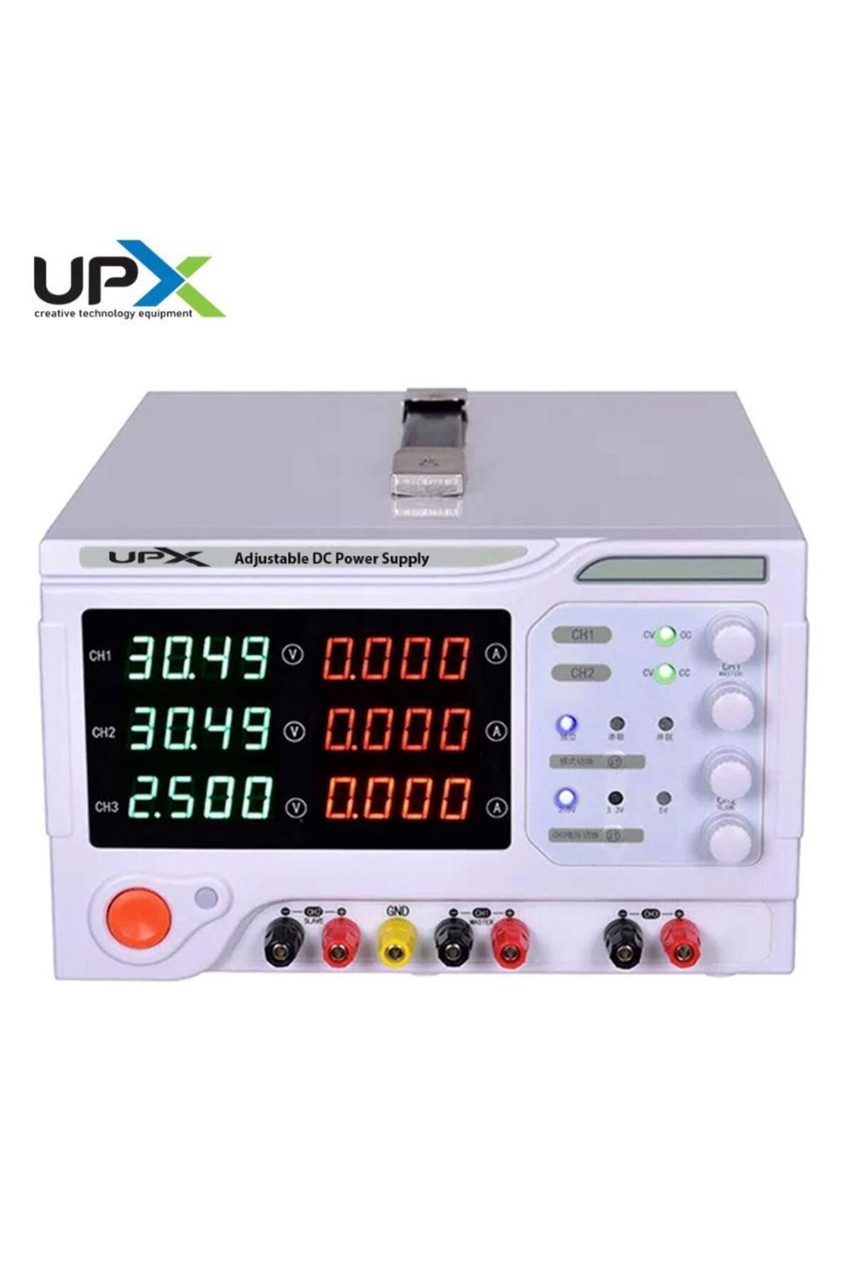 UPX K3005MC 0-30V 0-5A 3 Çıkışlı Dc Ayarlı Güç 4 Haneli Kaynağı