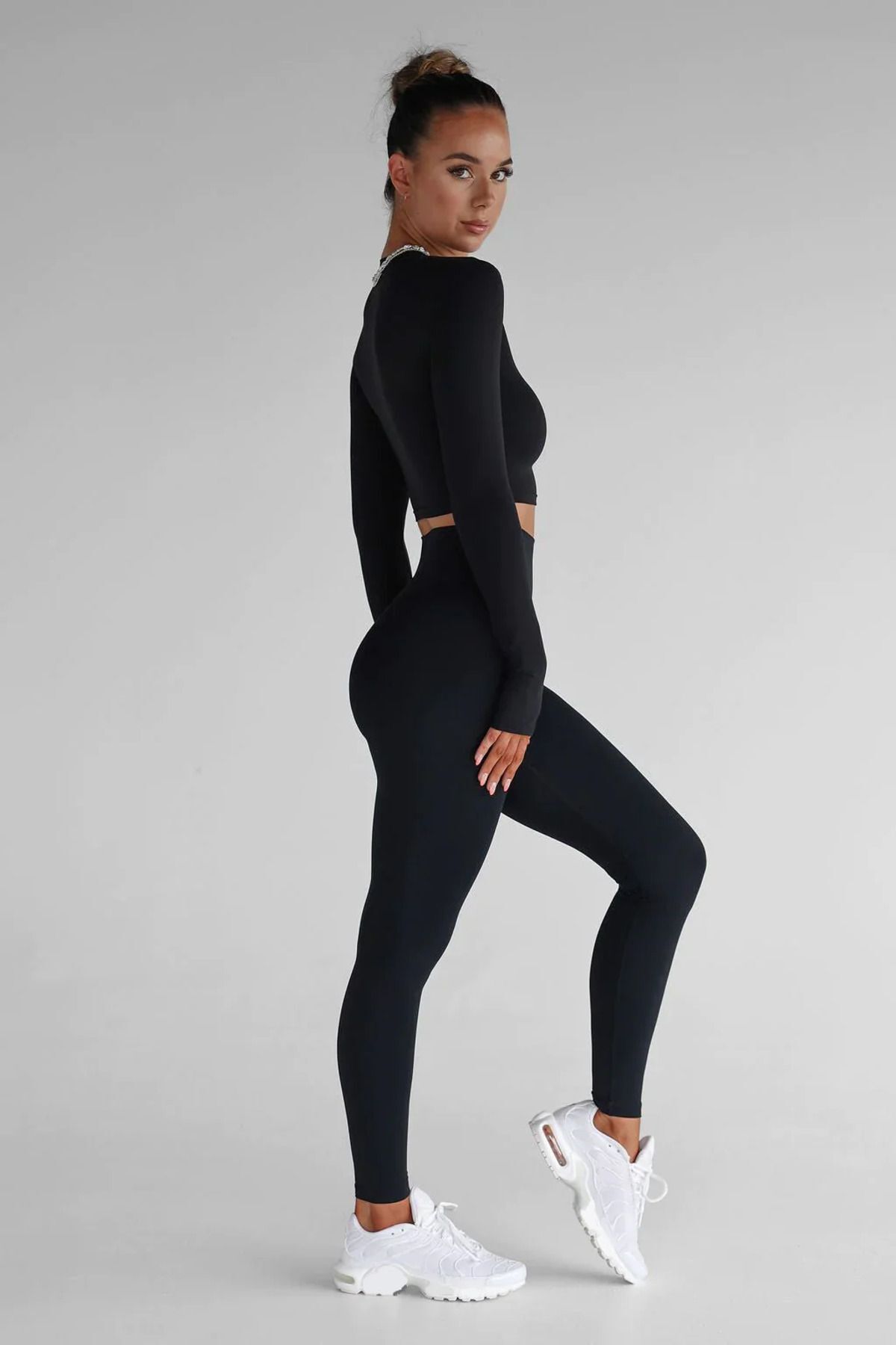 bysevensail Kadın Siyah Yüksek Bel Toparlayıcı Tayt Yüksek Kalite Spor Ve Günlük Kullanım Tayt