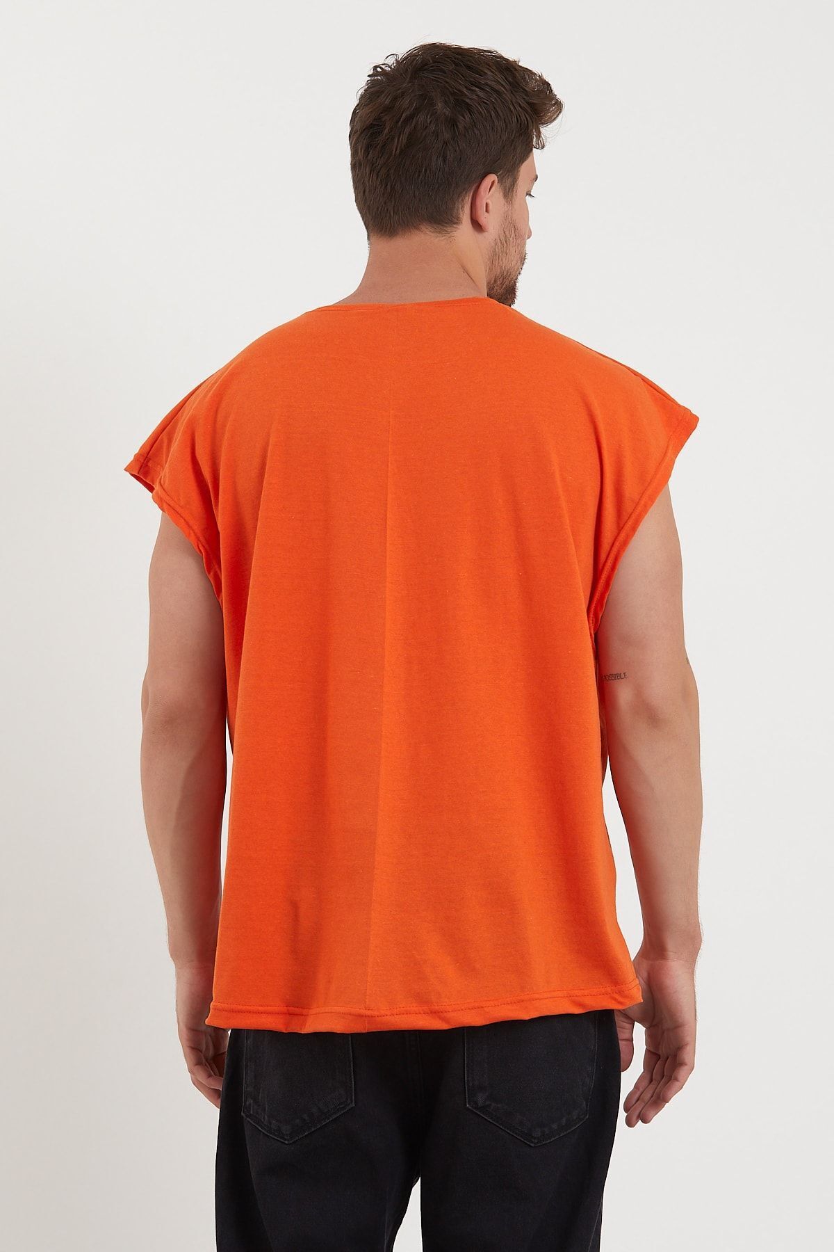 bentillo Turuncu Basic Oversize Atlet T-shirt