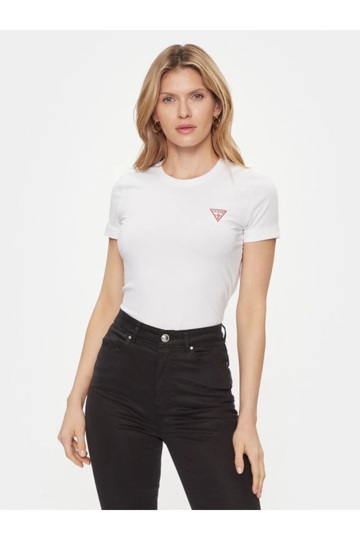 Guess Mini Triangle Kadın Slim Fit T-shirt