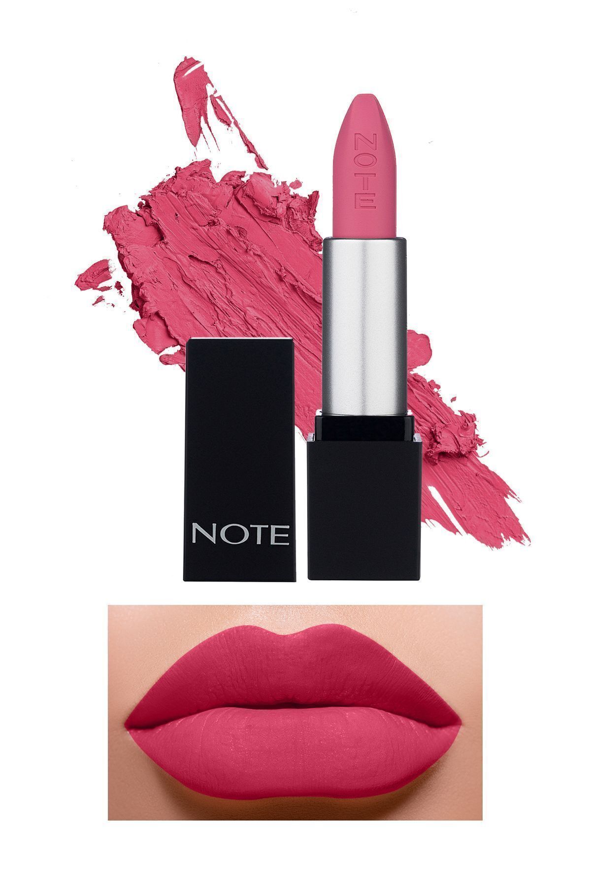 Note Cosmetics Mattever Lipstick Yarı Mat Saten Bitişli Ruj 15 Favorite Pink - Pembe
