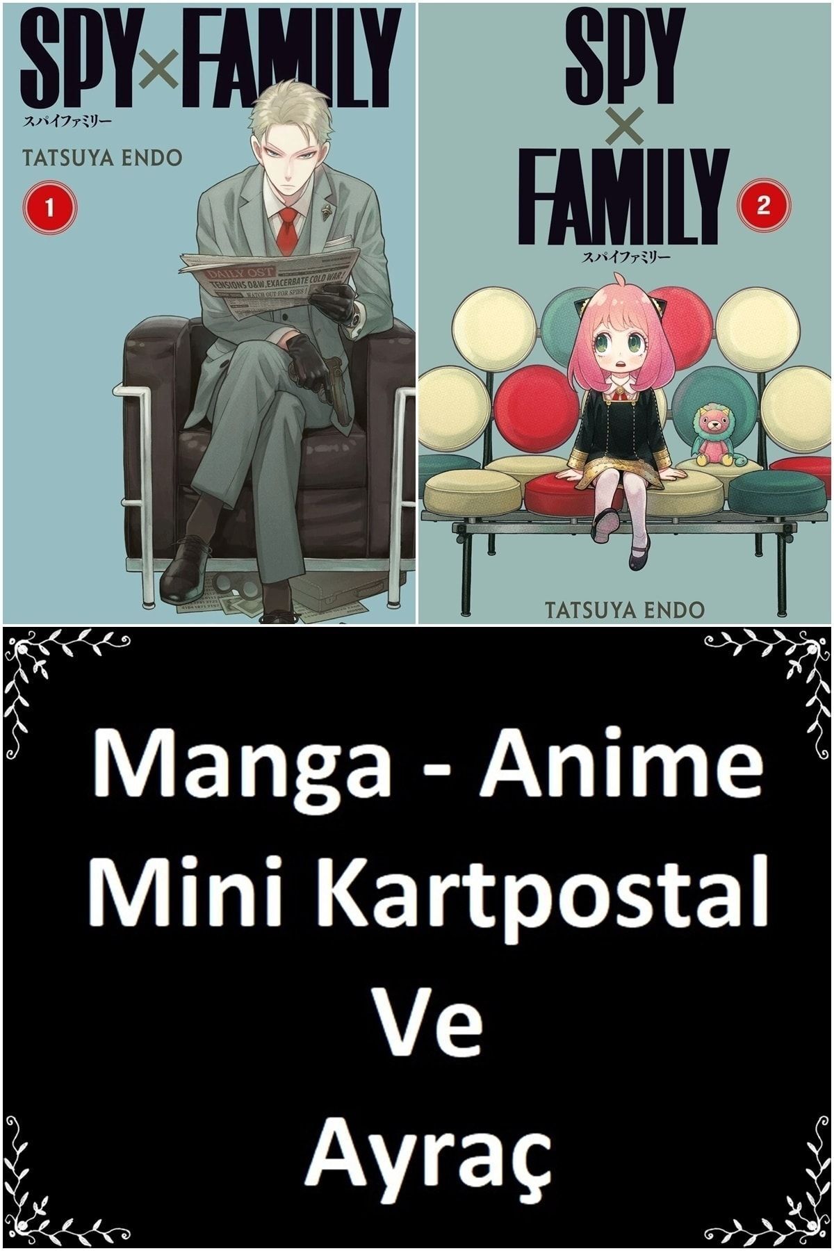 Gerekli Şeyler Yayıncılık Spy x Family 1-2. Ciltler 2 Kitap | Manga - Anime Mini Kartpostal Ve Ayraç