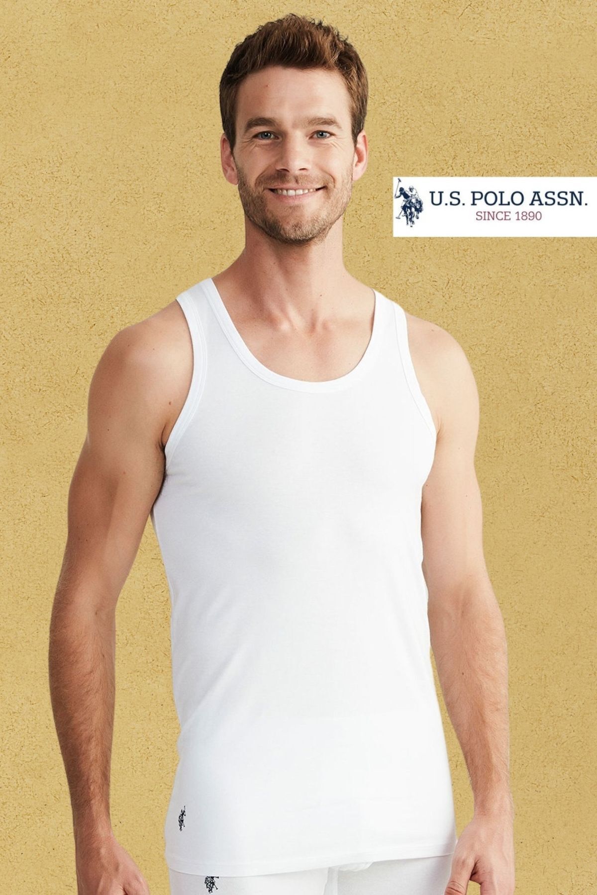 U.S. Polo Assn. Beyaz Modal Erkek Atlet 2 li Paket