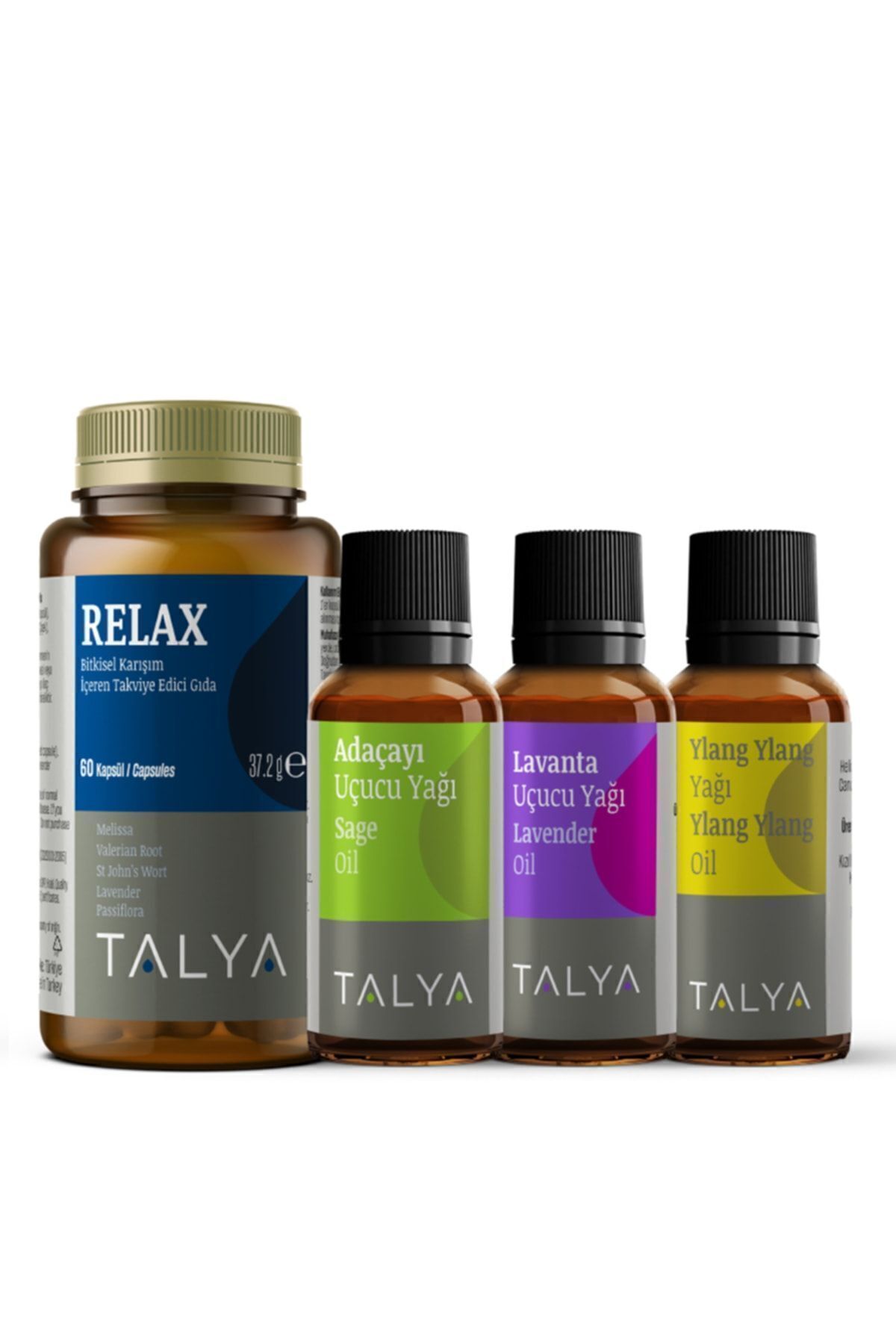 Talya Relax Seti (relax Takviye Edici Gıda - Lavanta - Ylang Ylang - Adaçayı)