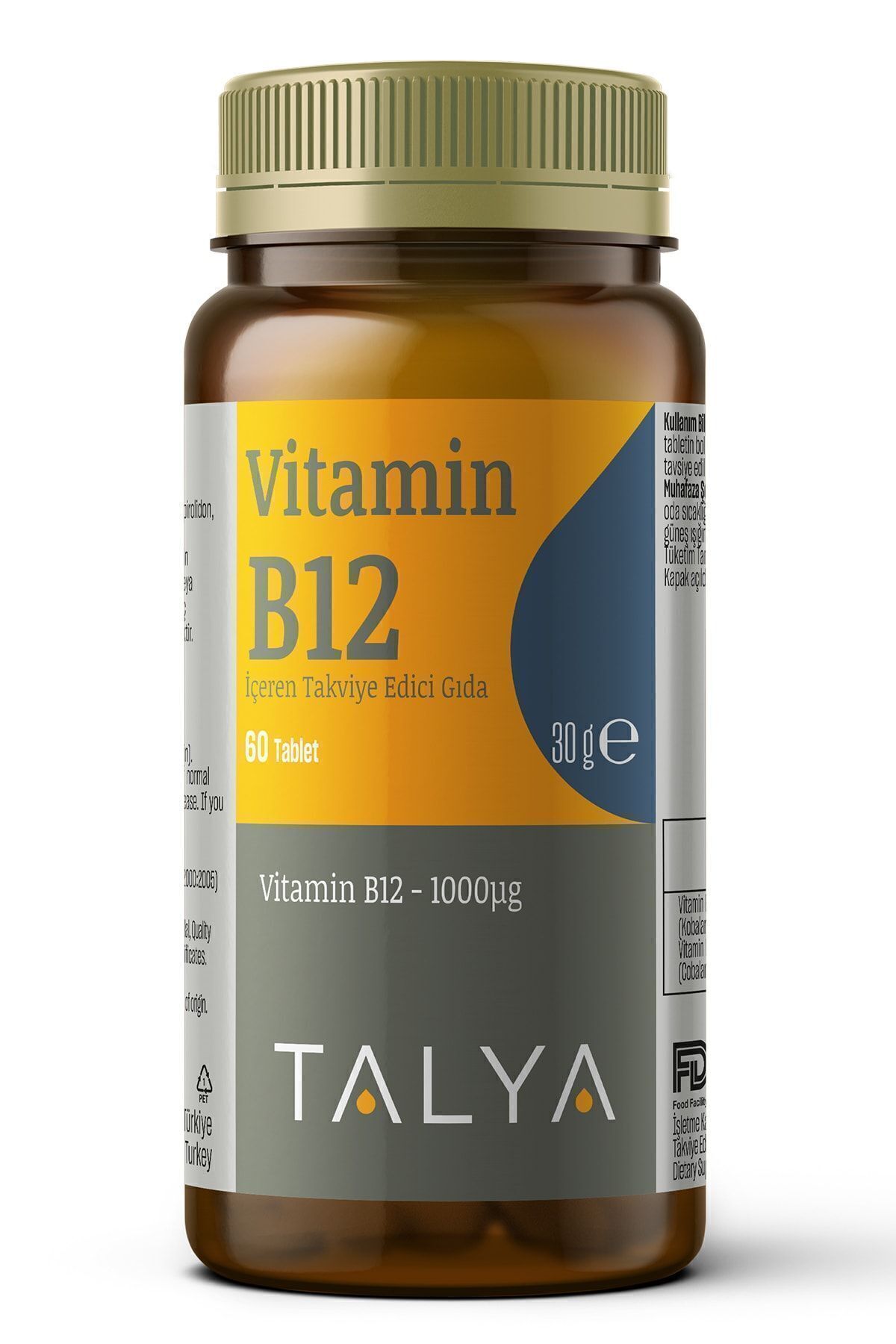 Talya Vitamin B12 Içeren Takviye Edici Gıda, 1000 Mg, 60 Tablet