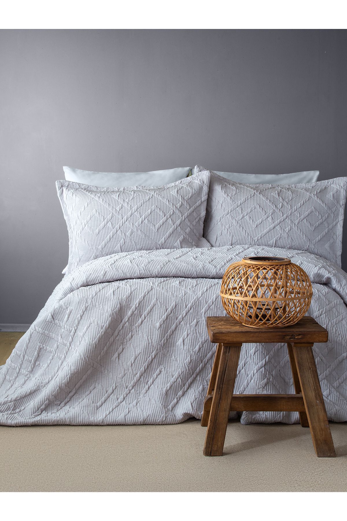 BED LİNE Yatak Örtüsü Tek Kişilik Zen Gri 170x240 Cm