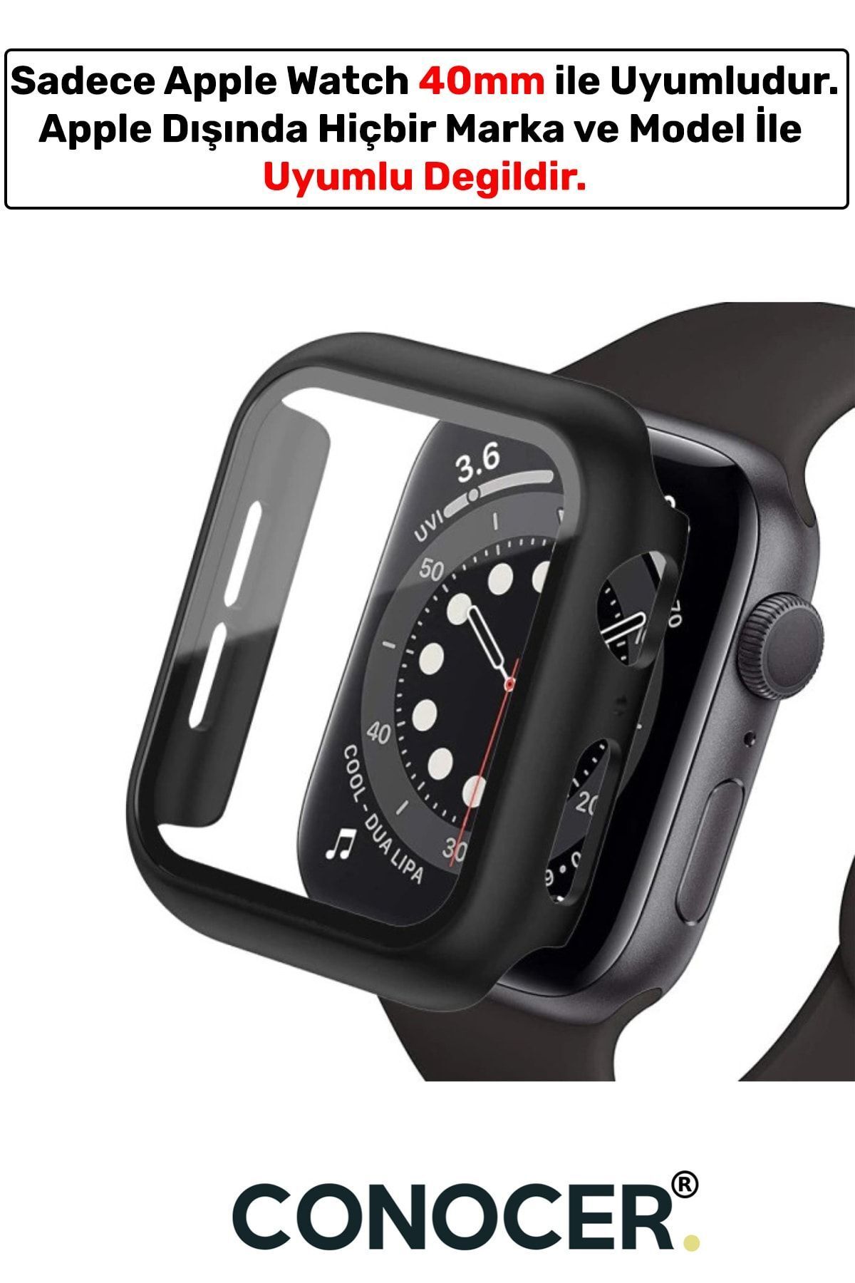 CONOCER Apple Watch 2-3-4-5-6-se (40 MM) Uyumlu Nike Kılıf Kasa Ve Ekran Koruyucu Yüksek Kalite