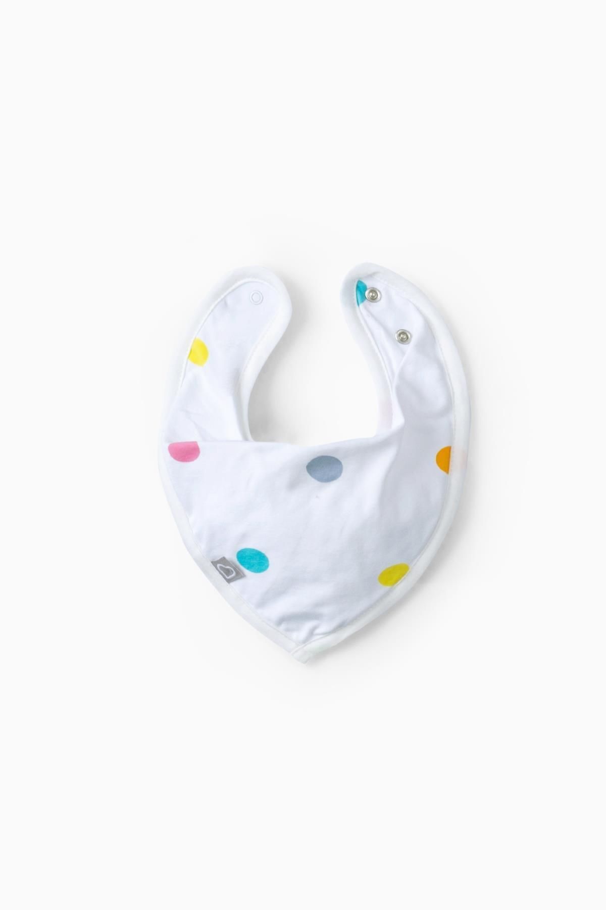 Boumini Bebek Sıvı Geçirmez Fular Bandana Önlük Renkli Puantiyeler