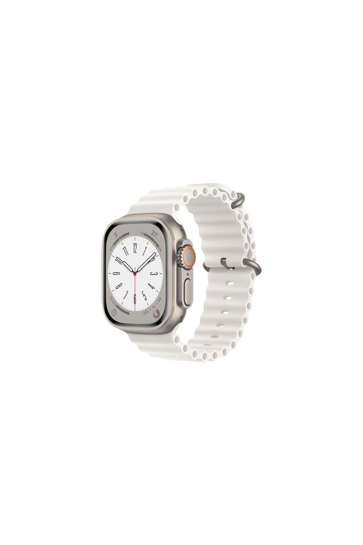 Sunix Apple Watch 42mm / 44mm / 45mm/ 49mm Uyumlu Akıllı Saat Kordonu Beyaz