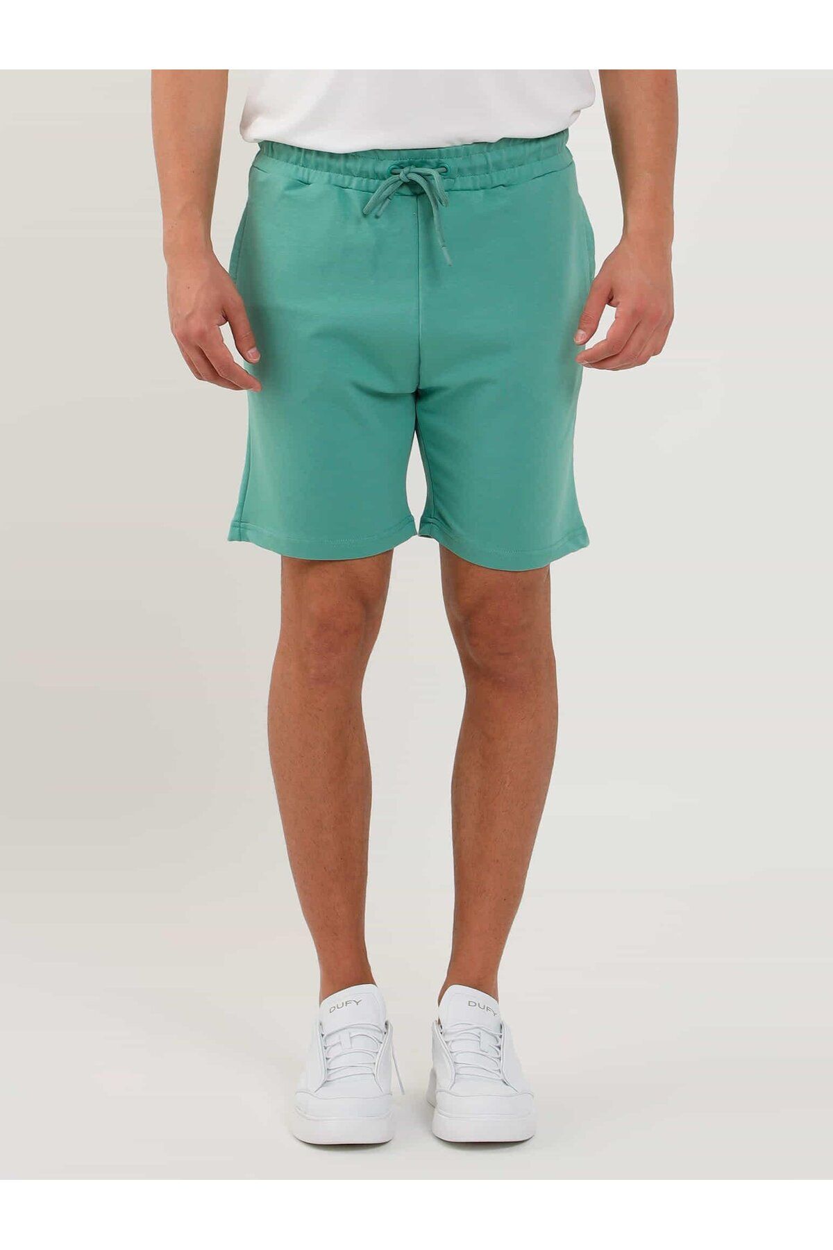 Dufy Mint Yeşili Erkek Regular Fit Düz Casual Örme Short - 88558