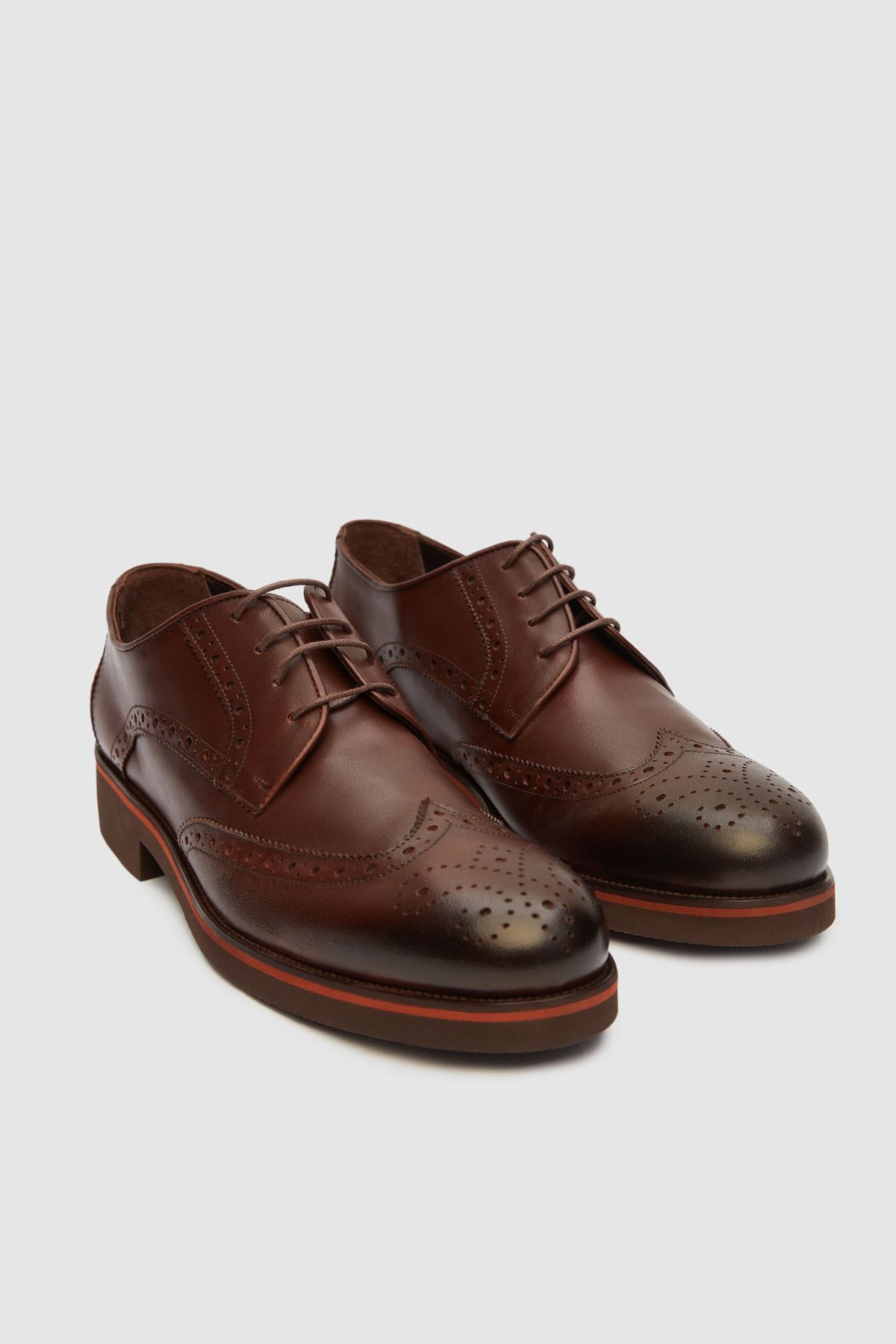 D'S Damat Ds Damat Kahverengi Klasik Desenli Ayakkabı
