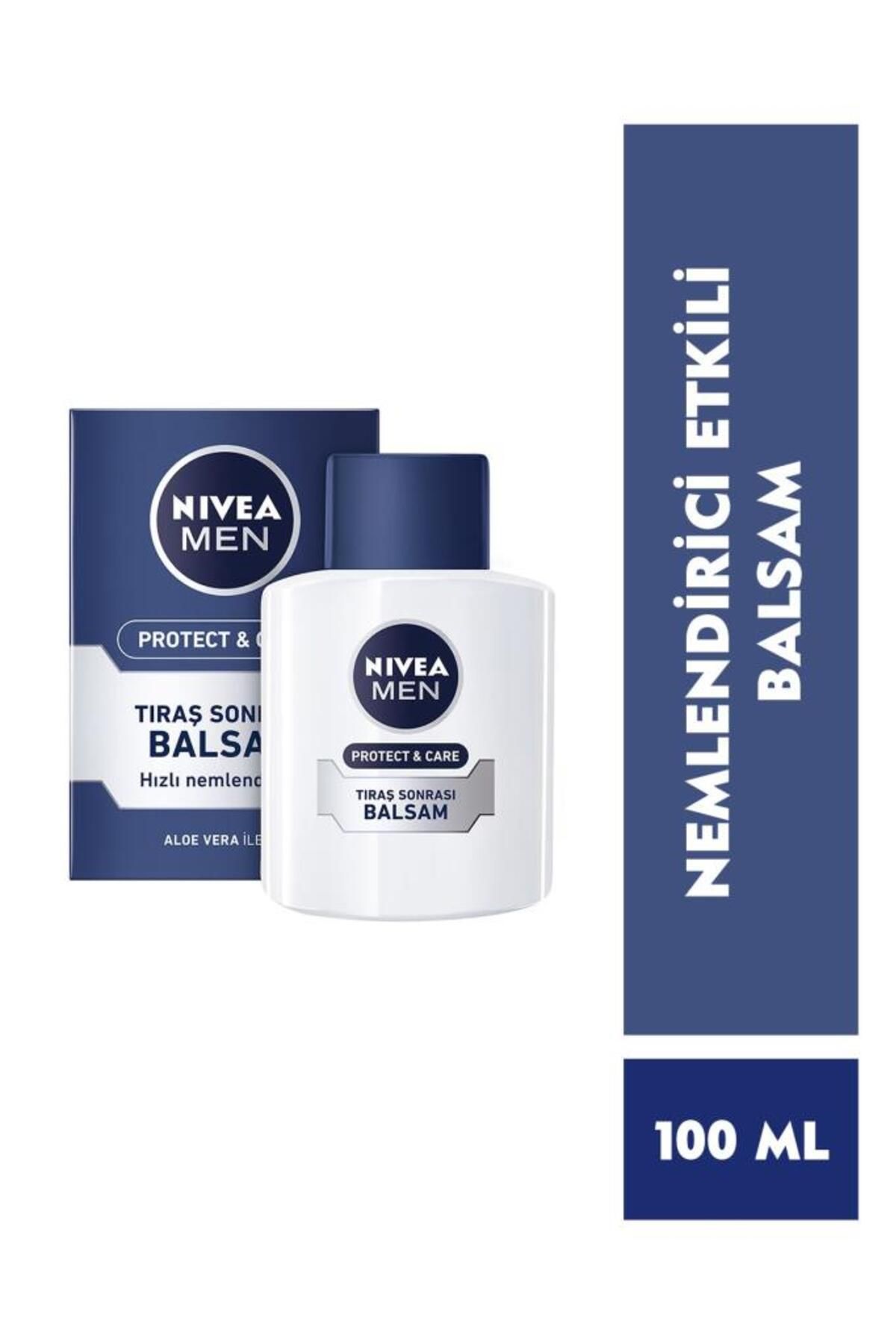 NIVEA MEN Erkek Tıraş Sonrası Balsam 100ml Protect&Care, Onarıcı, Yenileyici, Tahriş Önleyici, E Vitamini