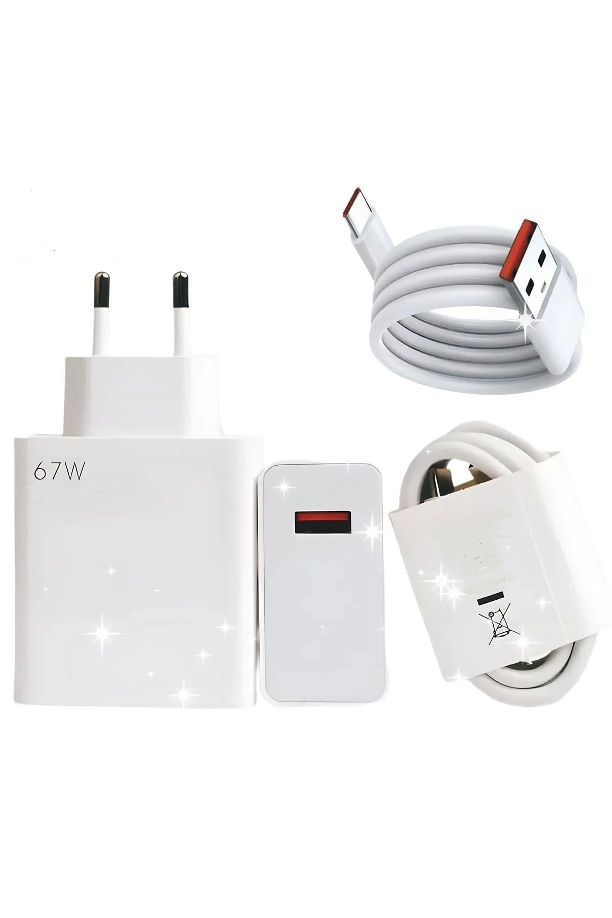 Genel Markalar Type-c 67w (WATT) Ultra Hızlı Şarj Aleti Adaptör Kablo Set
