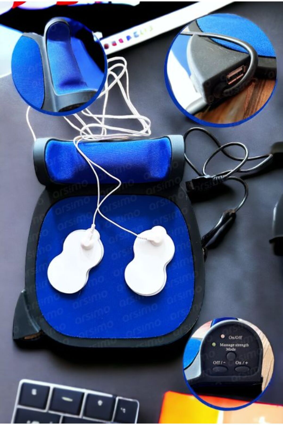 Arsimo Bilek Destekli Bilek Kol Masaj Fonksiyonlu Mouse Pad Set | USB Bağlantılı Mousepad Set