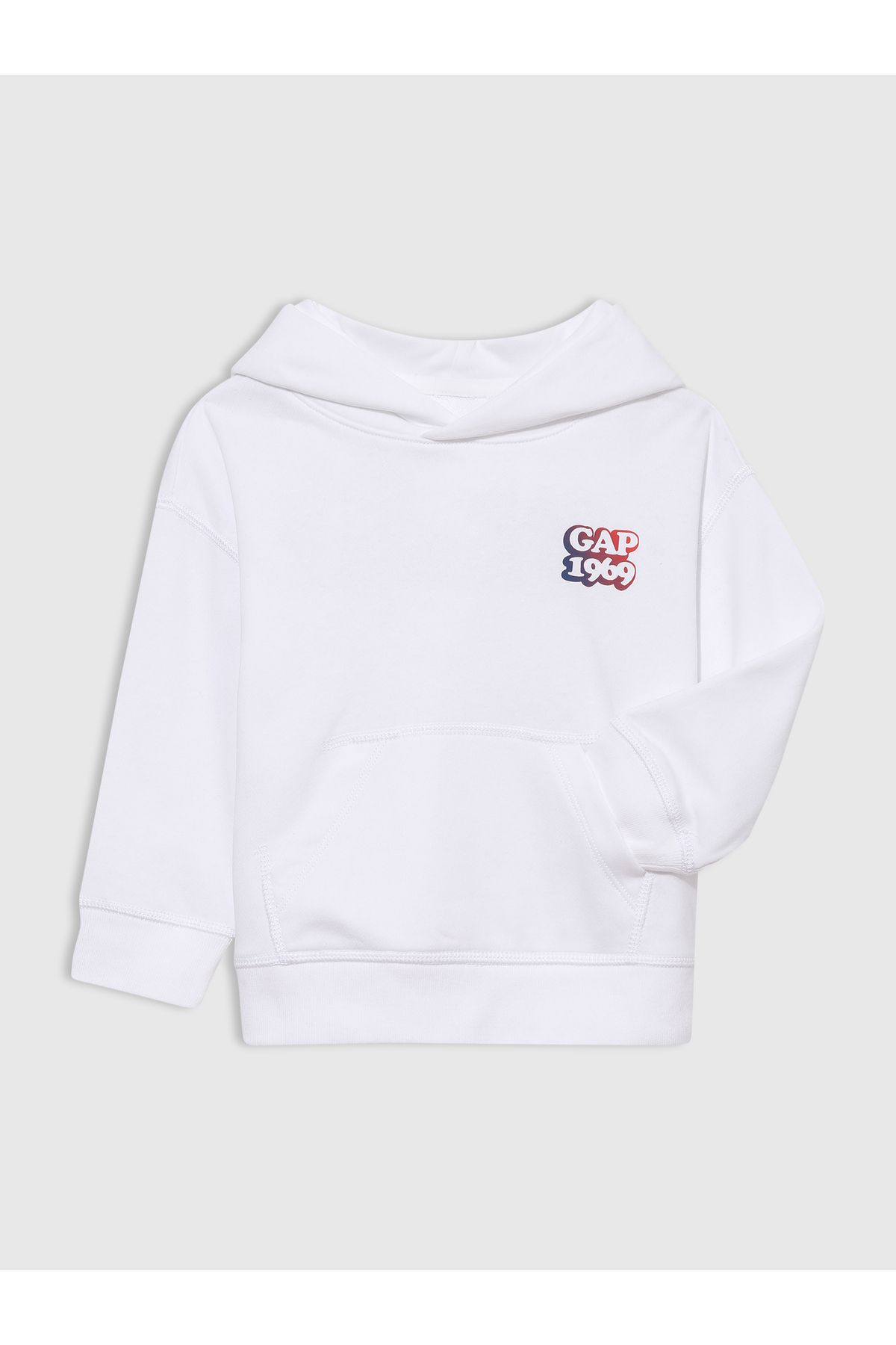 GAP Erkek Bebek Beyaz Gap Logo Grafikli Fransız Havlu Kumaş Sweatshirt