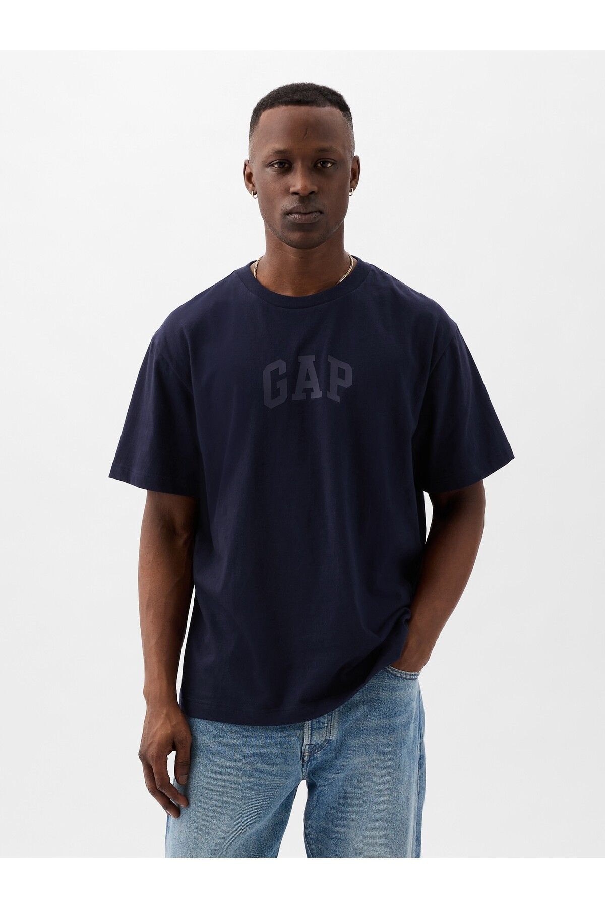 GAP Erkek Lacivert Gap Arch Logo T-Shirt