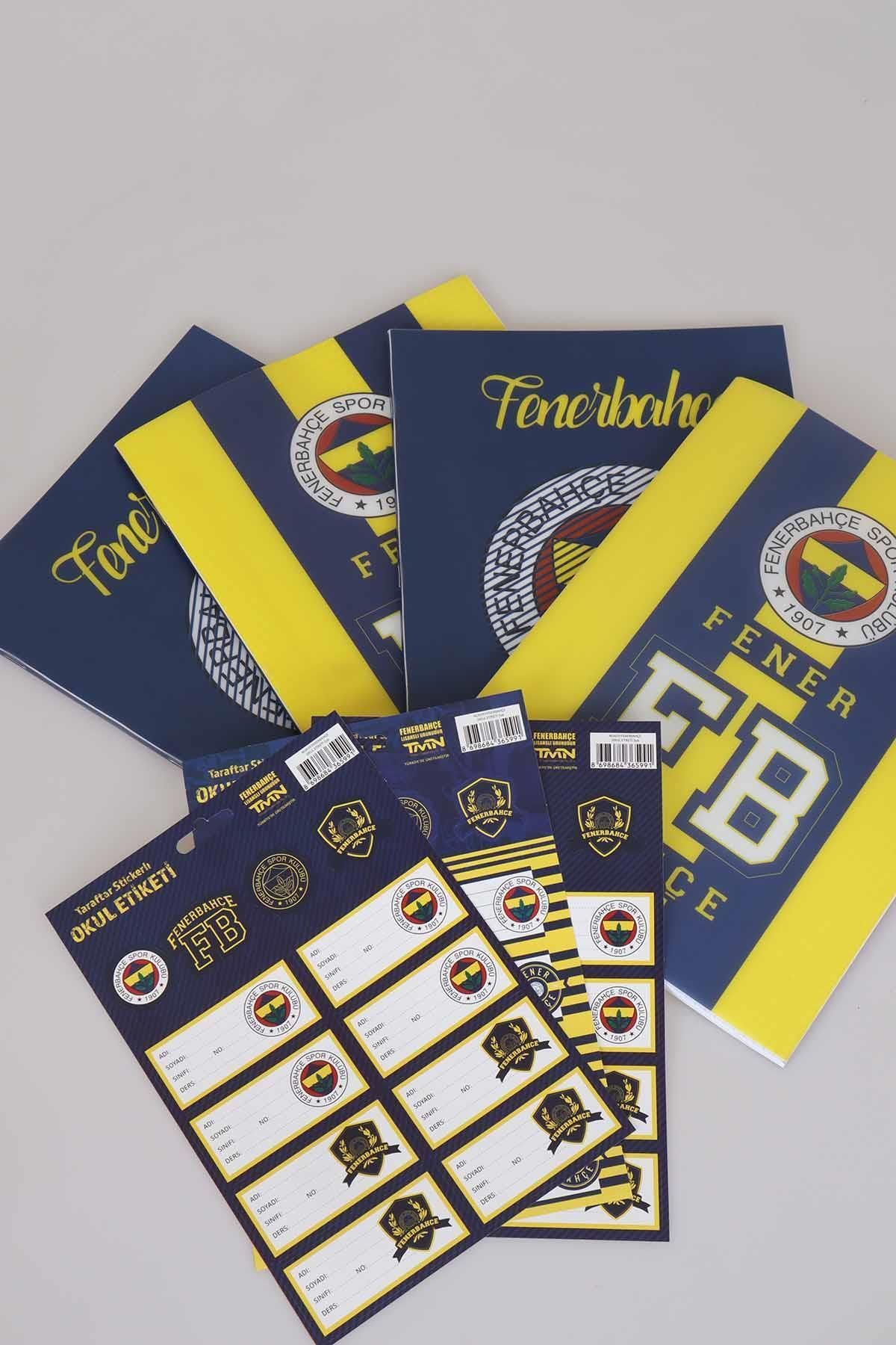 Fenerbahçe LİSANSLI FENERBAHÇE 2'Lİ KARELİ DEFTER , 2'Lİ ÇİZGİLİ DEFTER VE 24'LÜ OKUL ETİKETİ SETİ
