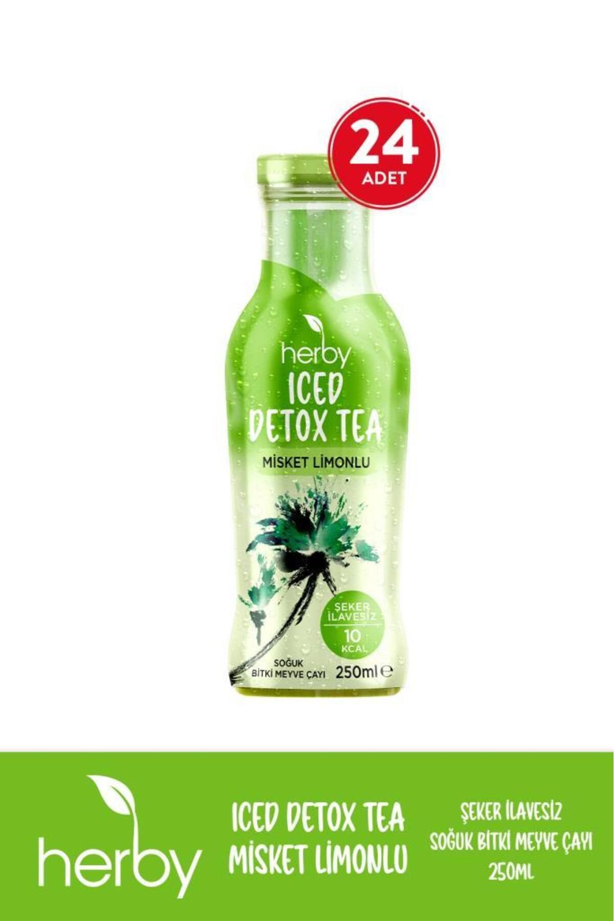 Herby Soğuk Çay Şeker Ilavesiz 24'lü Iced Detox Tea Misket Limonlu 250 ml