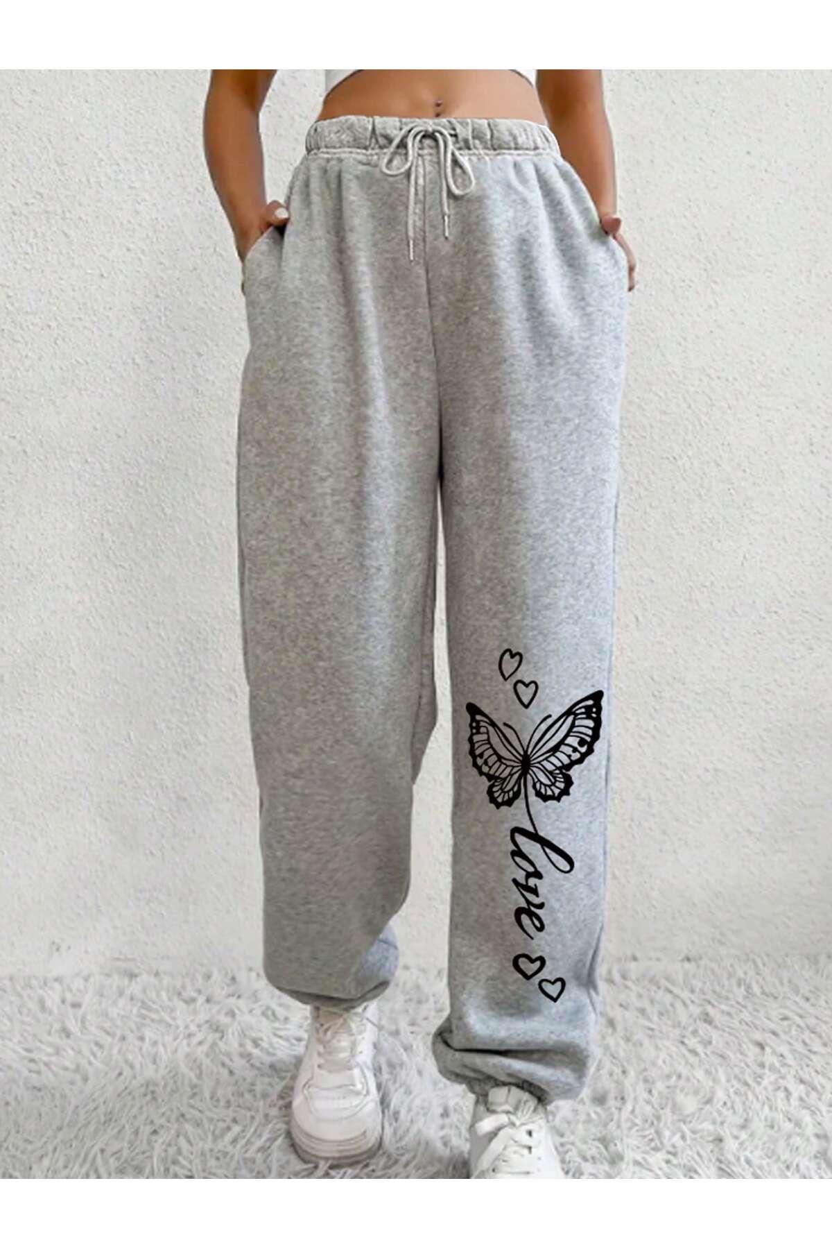 lolyme Unisex Trend Yüksek Bel Şeritli Eşofman Altı