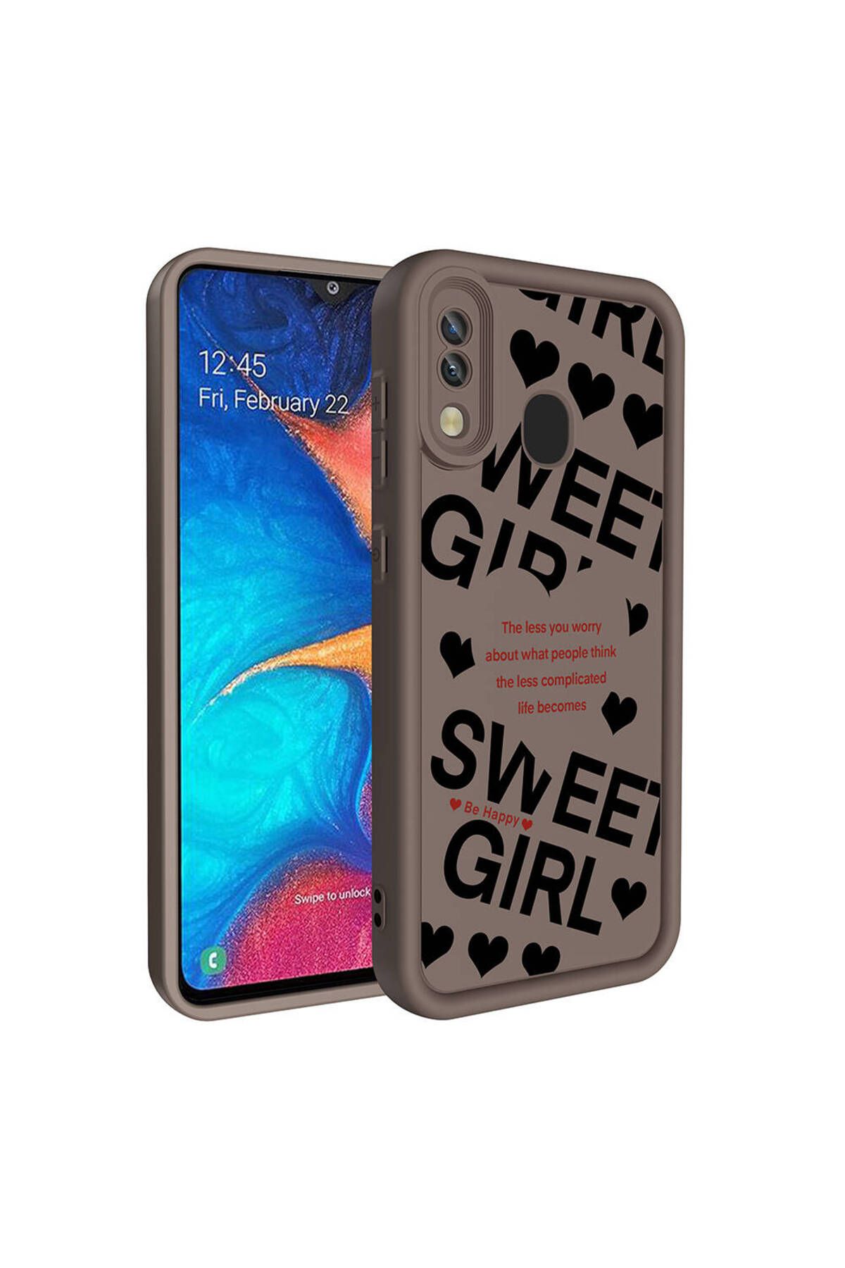 Sphone Samsung Galaxy A20/A30 Silikon Yumuşak Renkli 3D Karikatür Coffe Kalp Love Emoji Dikiş Desenli Şeker