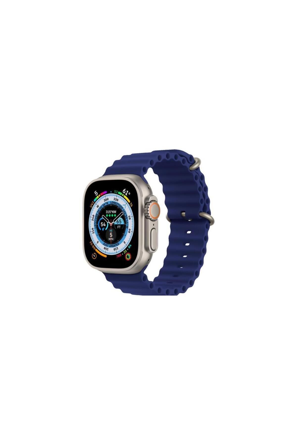 Sunix Apple Watch 42mm / 44mm / 45mm/ 49mm Uyumlu Akıllı Saat Kordonu Lacivert