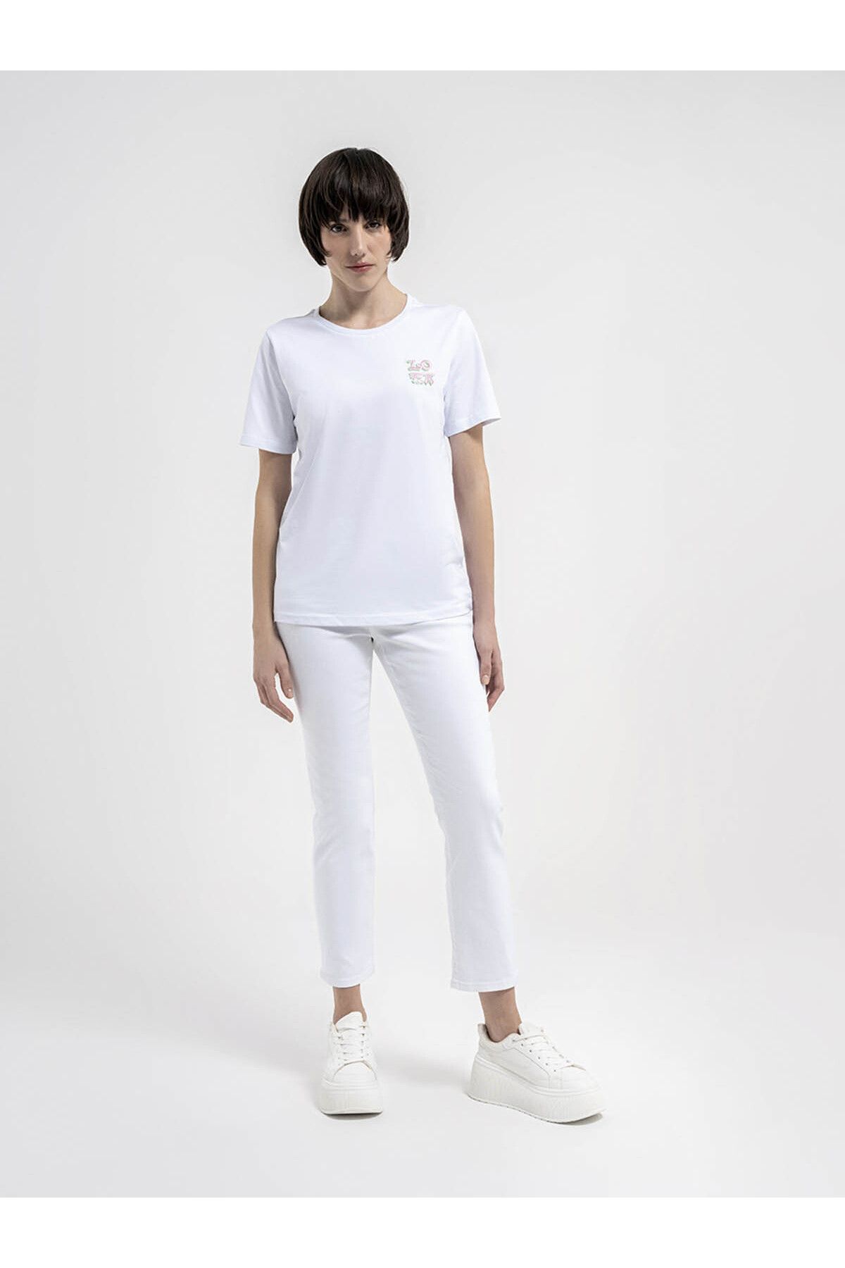 Loft Kadın T-shirt Beyaz Lf2035671