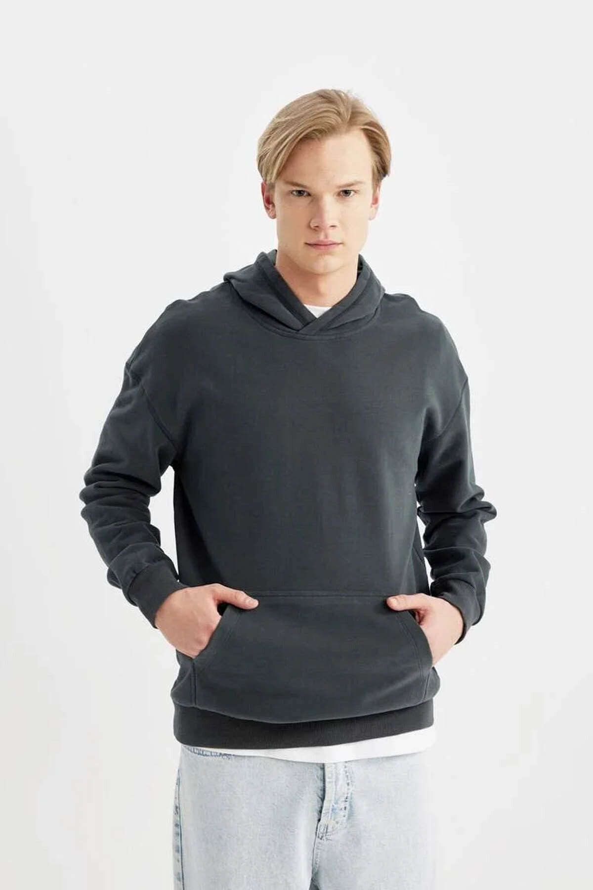 Defacto Erkek Sweatshirt Yeşil B4446ax/gn1082