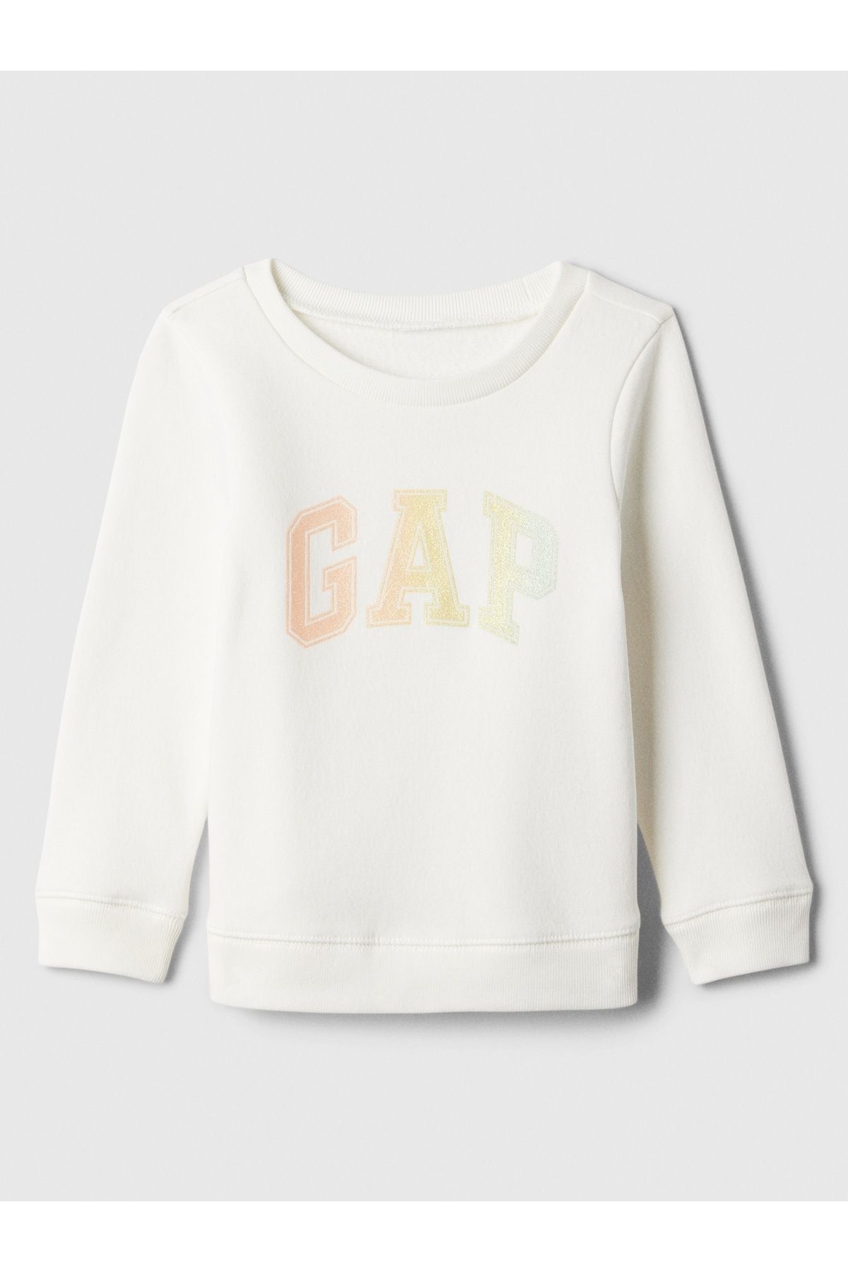 GAP Kız Bebek Kırık Beyaz Gap Logo Fleece Sweatshirt