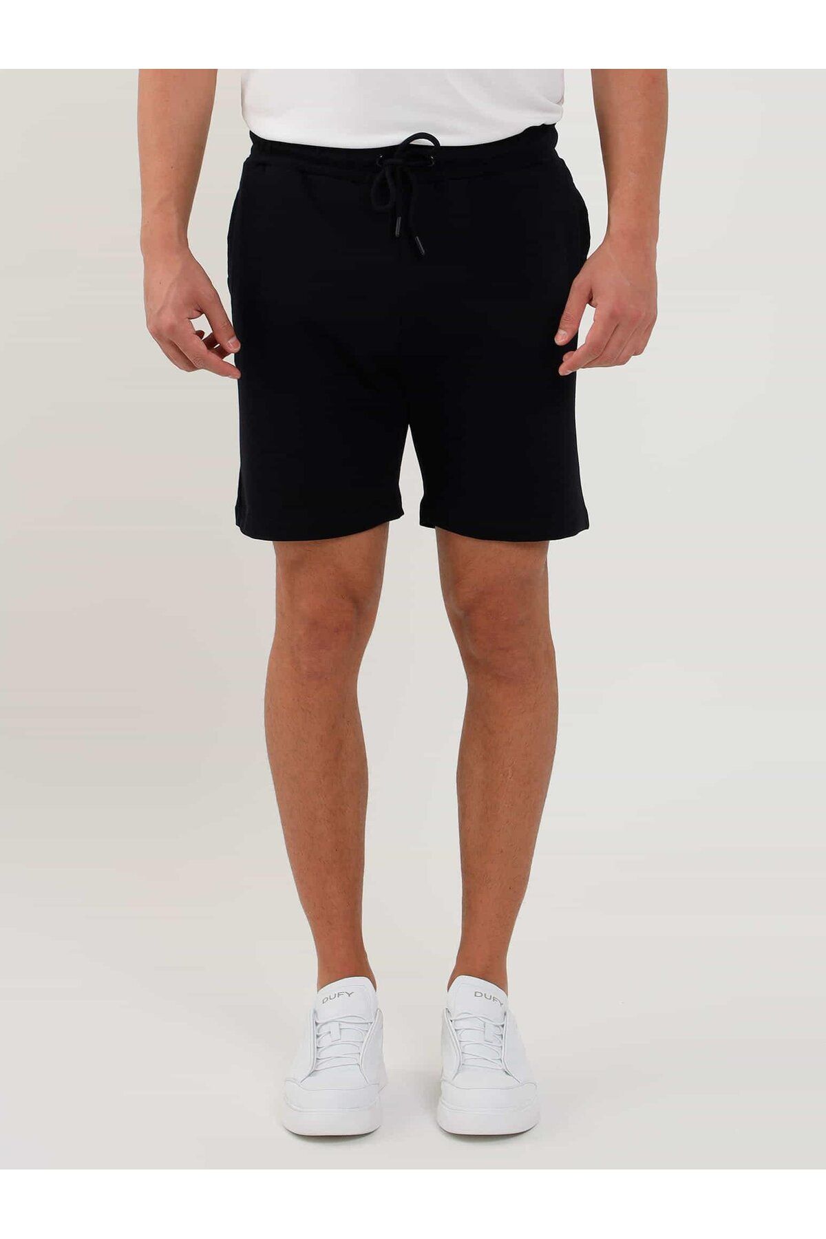 Dufy Lacivert Erkek Regular Fit Düz Casual Örme Short - 88543