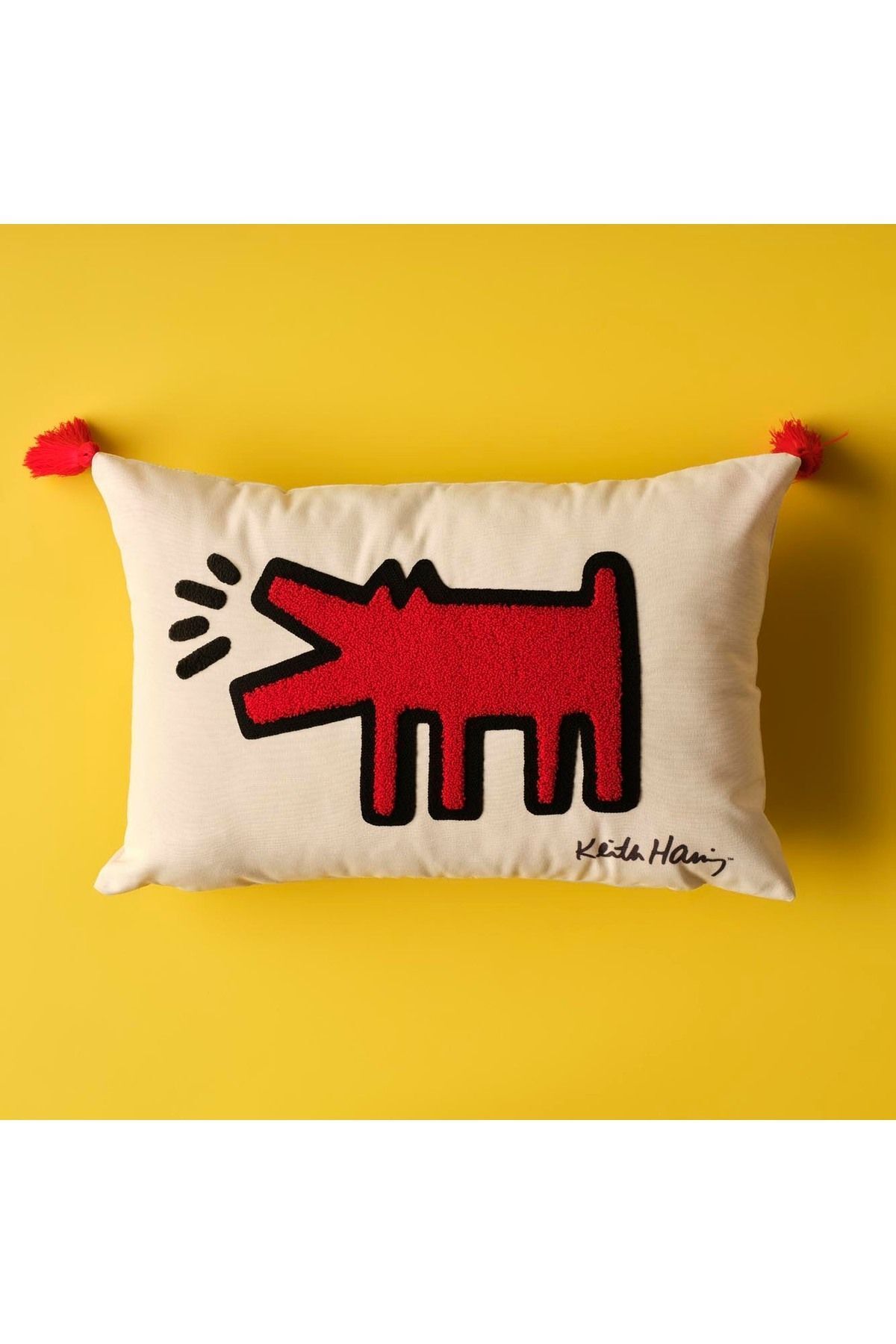 Bella Maison Keith Haring Paw Kırlent Kırmızı (35x50 cm)