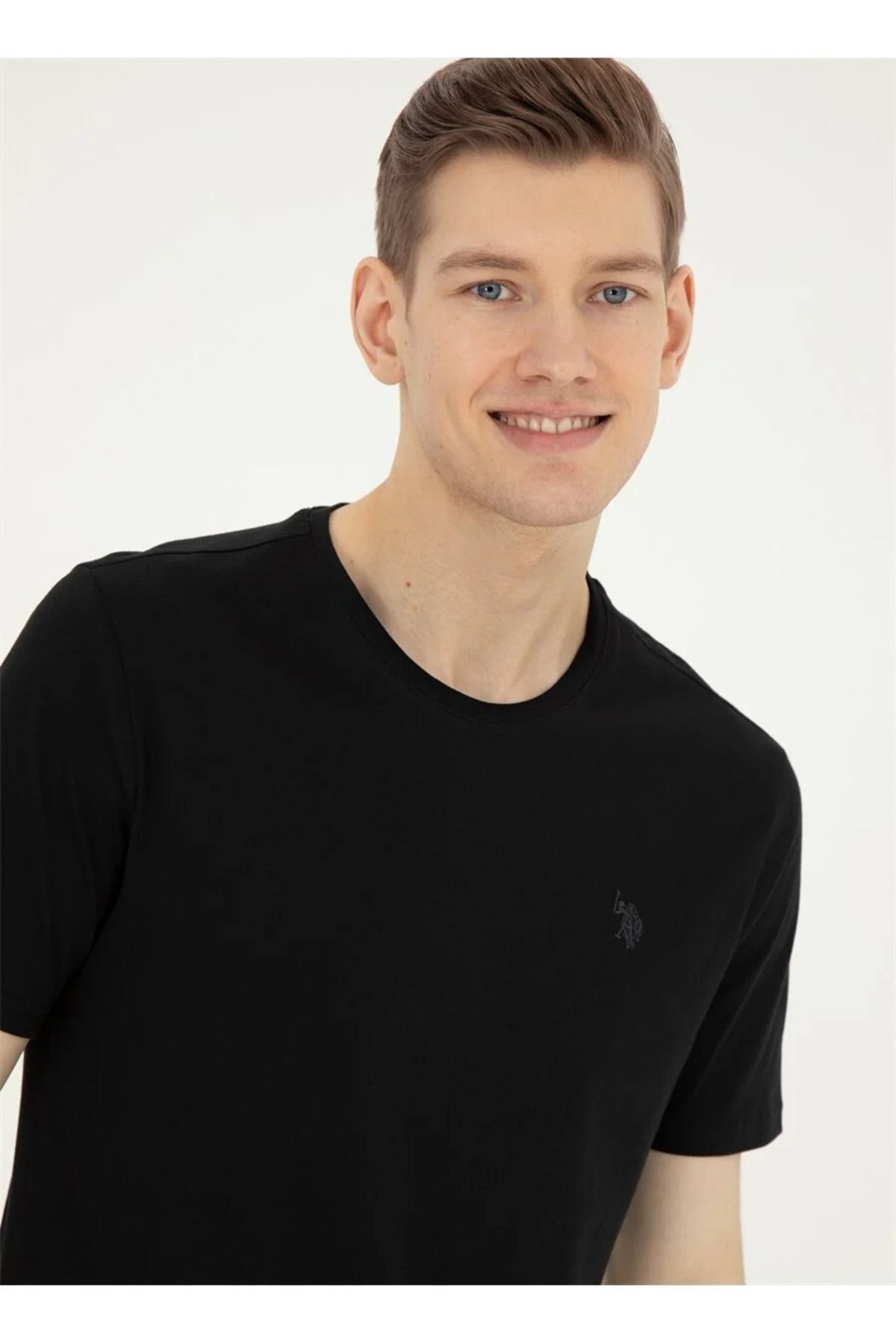 U.S. Polo Assn. U.S. Polo Assn. Bisiklet Yaka Siyah Erkek T-Shirt GTS01IY024DMLS