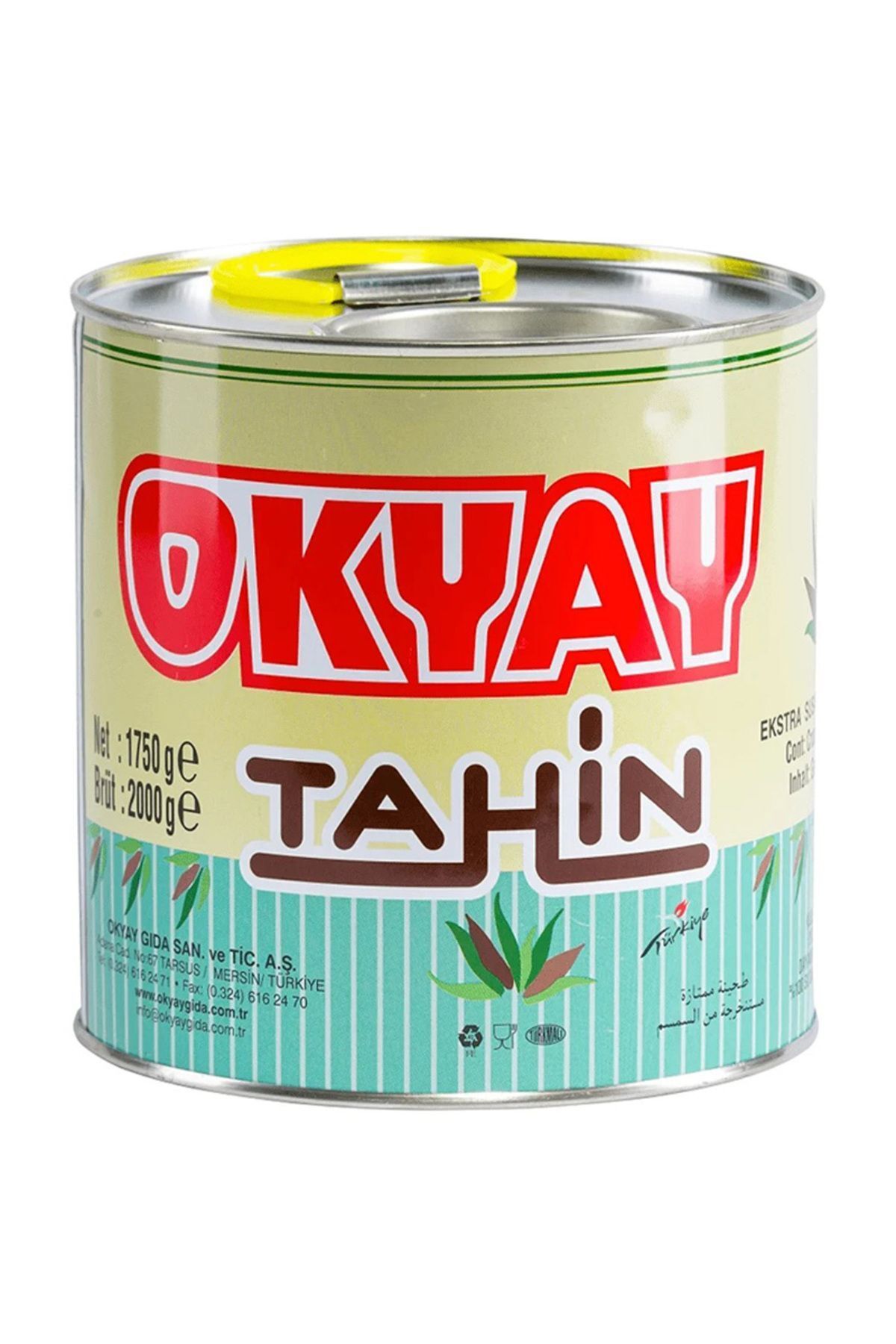 Okyay x 2 Adet Teneke Kutu Tahin 1750 Gr