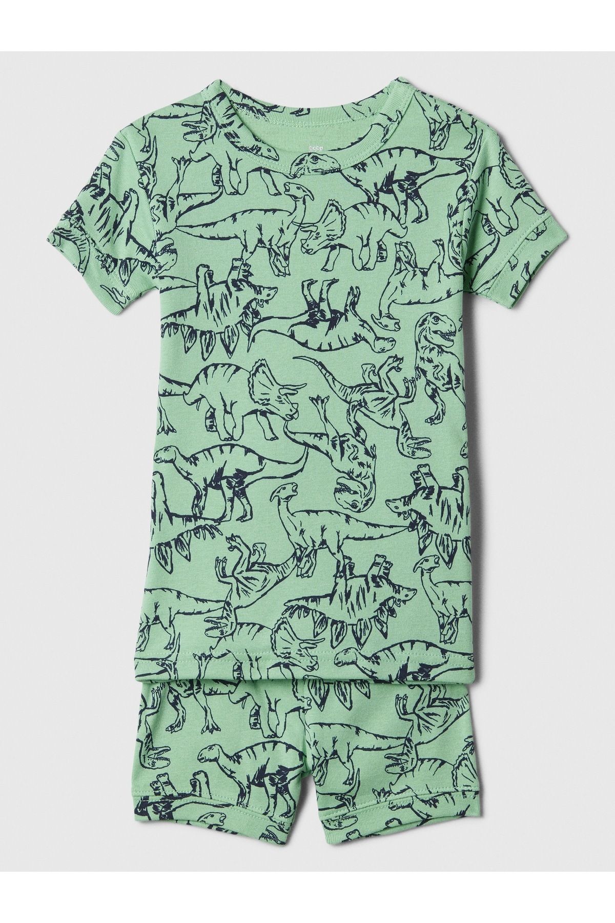 GAP Erkek Bebek Yeşil %100 Organik Pamuk Dinozor Desenli Pijama Takımı