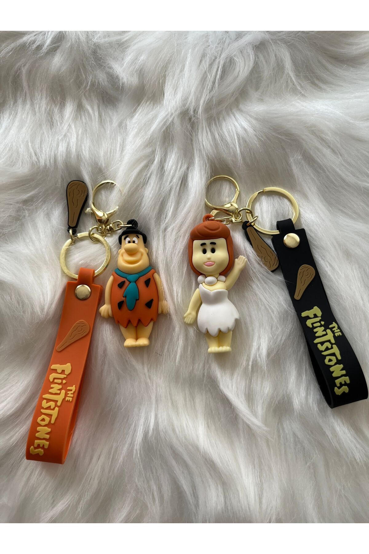 womistore Taş Devri Karakterleri Fred Ve Vilma Çakmaktaş Anahtarlık (2’Lİ SET)